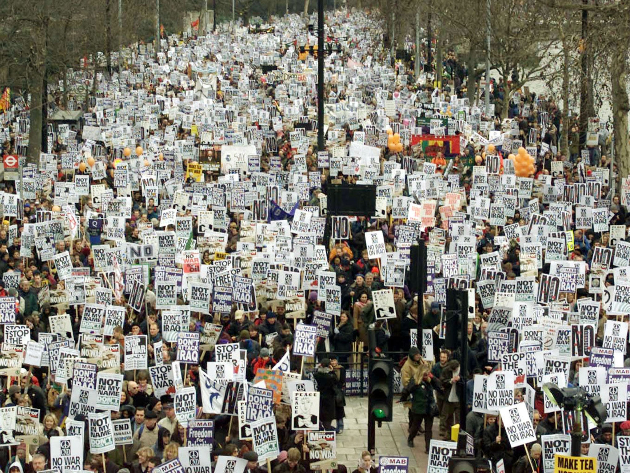 The ‘Stop the War’ march on 15 February 2003