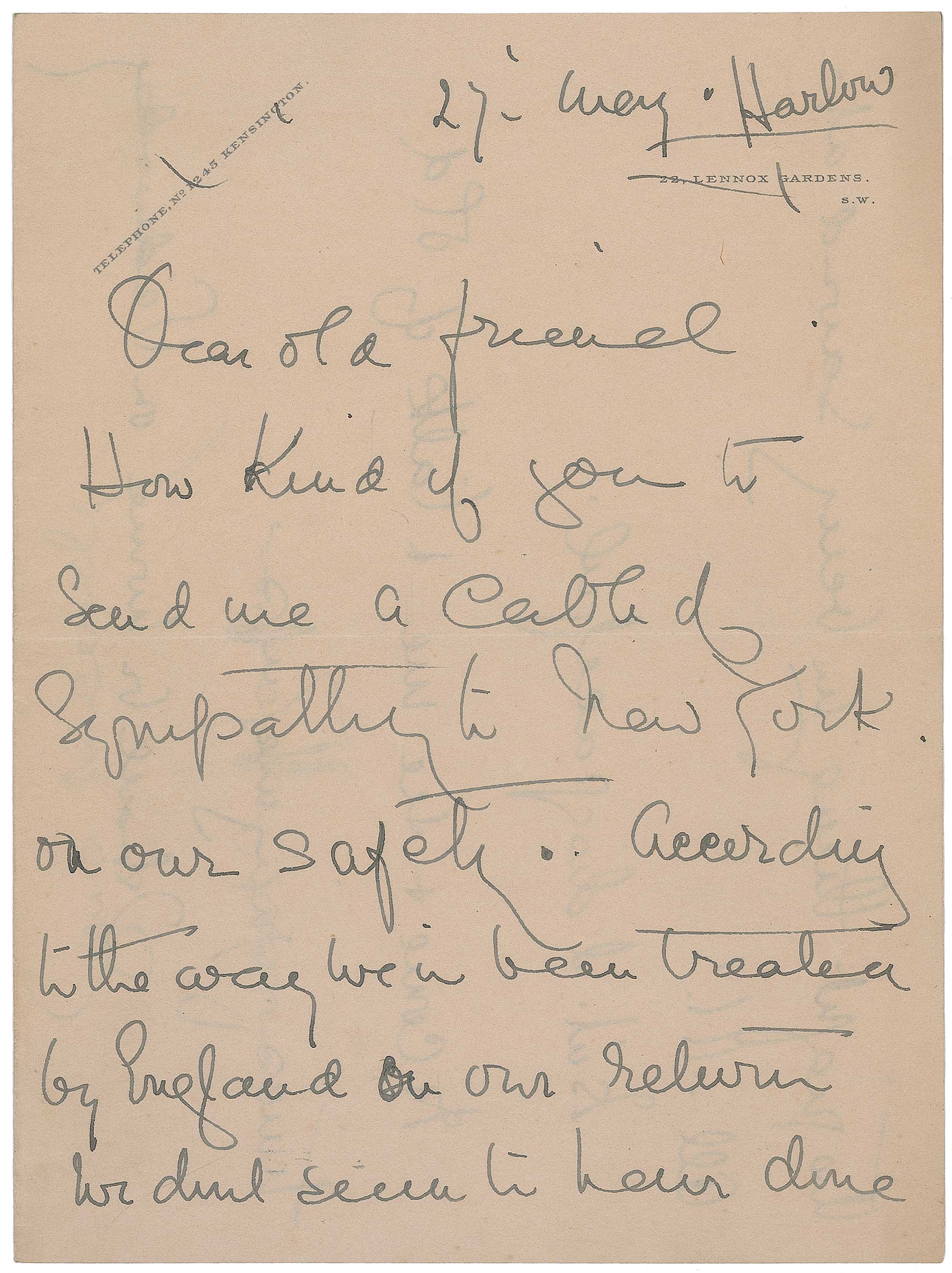 Lady Duff Gordon's letter