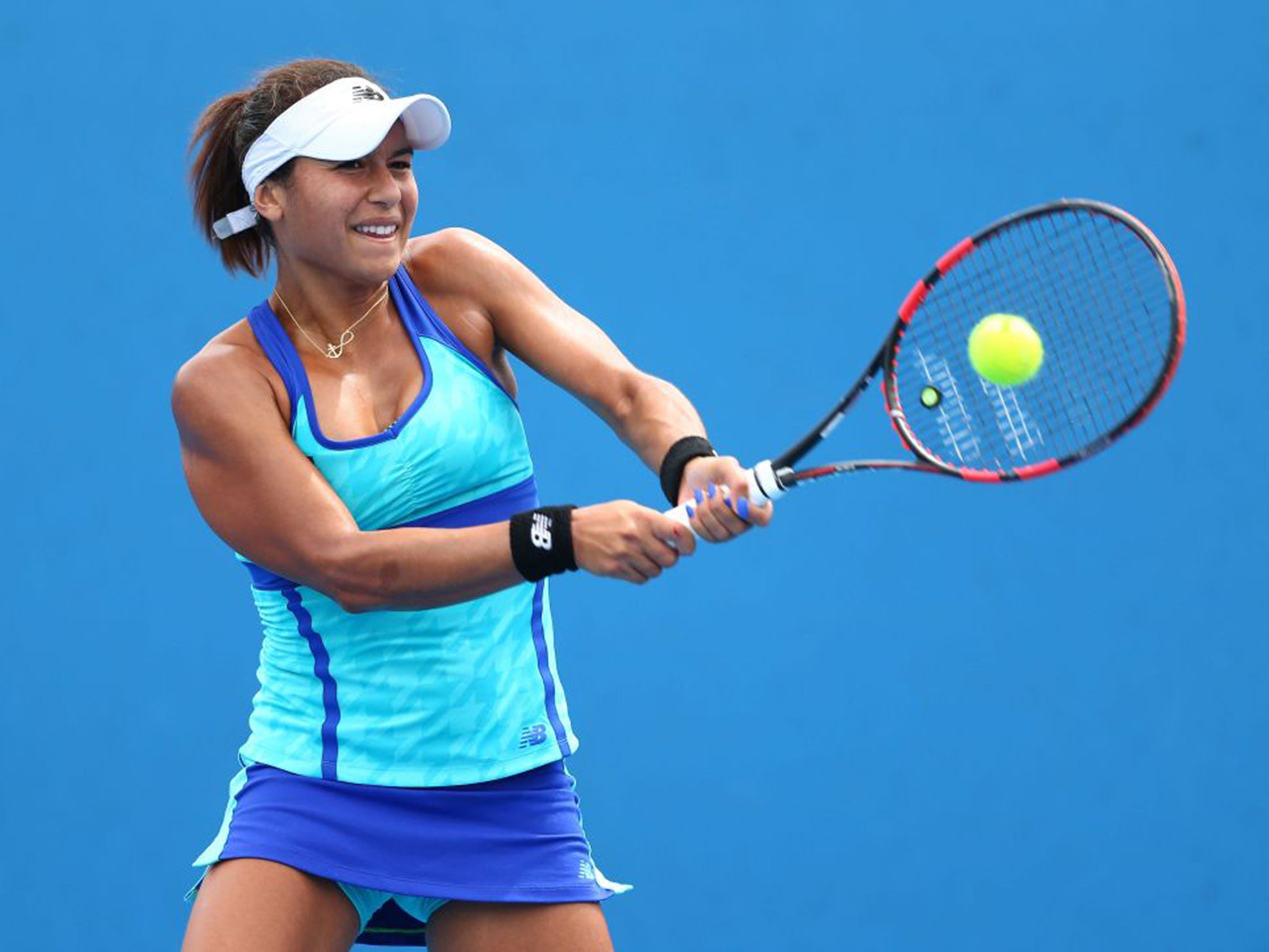 Heather Watson, during her first-round match at the Australian Open last week (Getty)