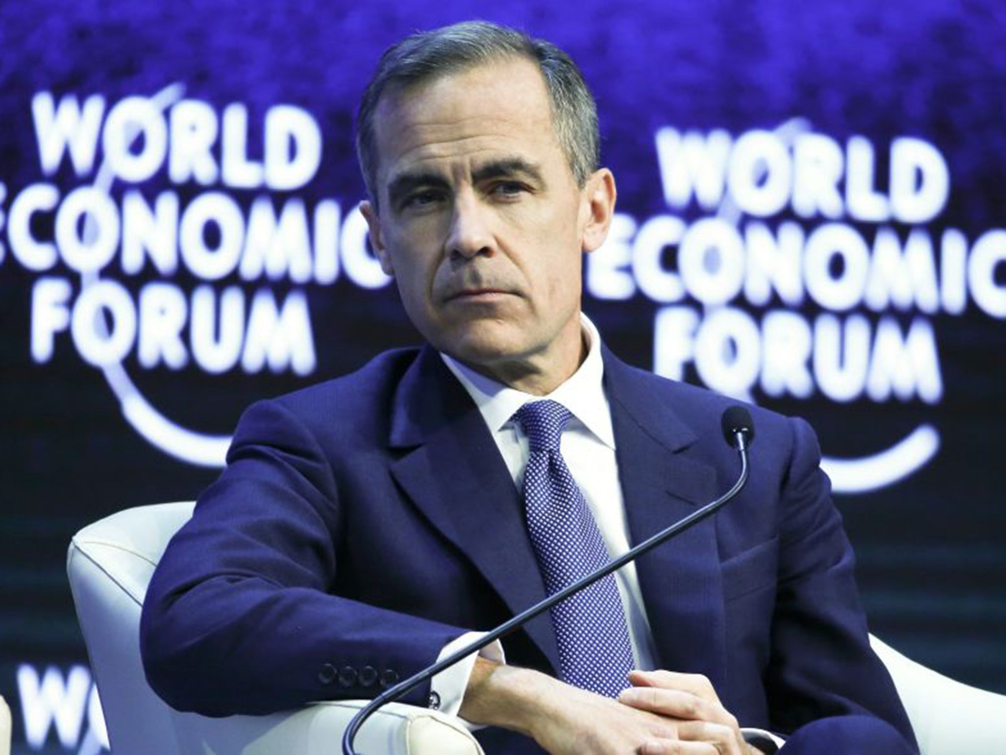 Easing in: Bank of England Governor Mark Carney in Davos on Saturday (Reuters)
