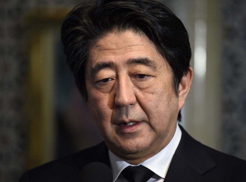 Japan's prime Minister Shinzo Abe speaks from Saudi Arabia about the apparent death of a hostage held by the Isis militant group
