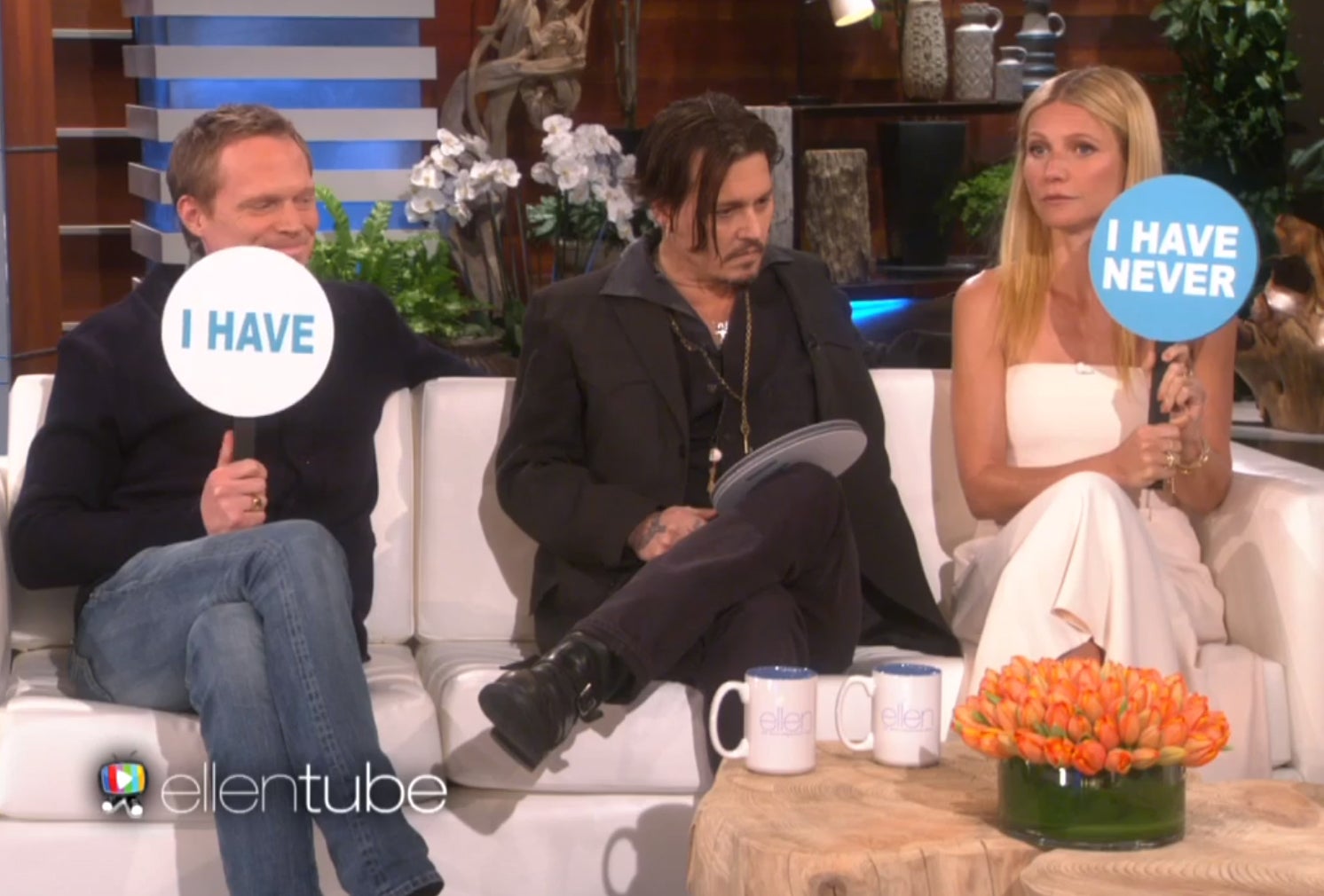 Paul Bettany, Johnny Depp and Gwyneth Paltrow on The Ellen Show