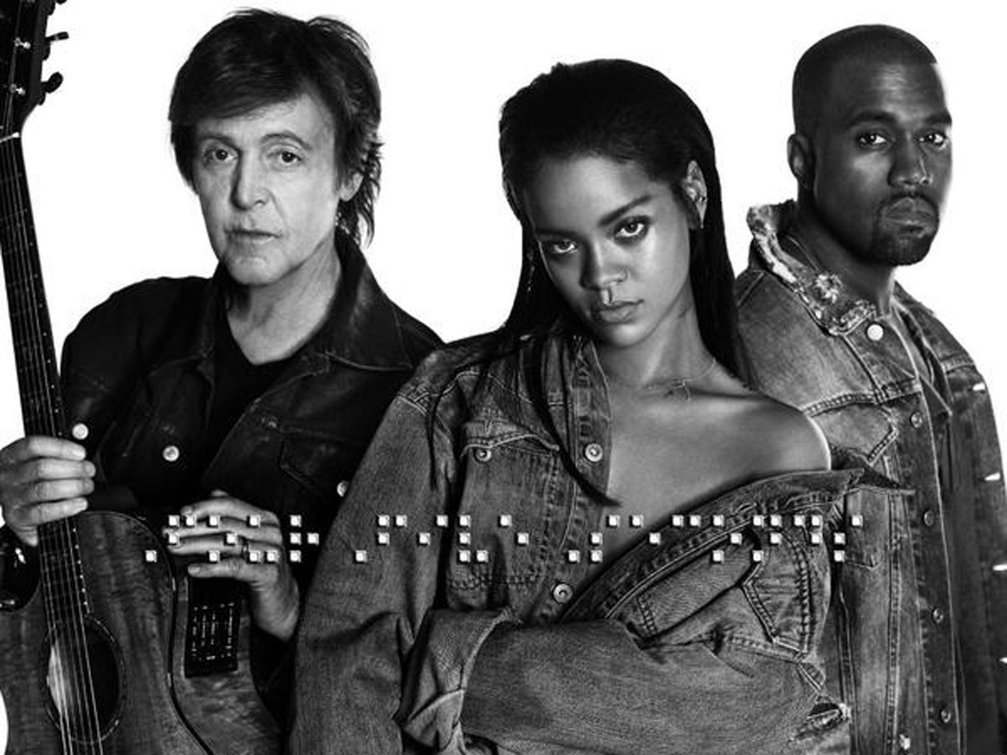Sir Paul McCartney, Rihanna and Kanye West have teamed up for a new track