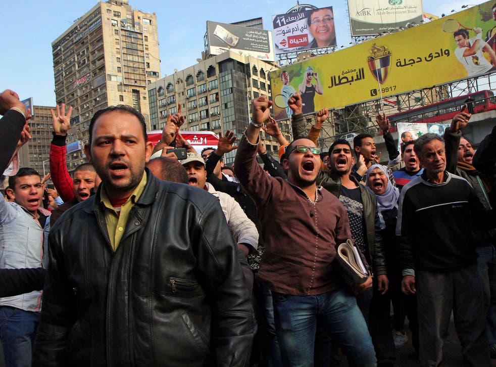 Egypt tightened security in Cairo and other cities as police moved to break up scattered protests marking the anniversary of the 2011 uprising that toppled autocrat Hosni Mubarak