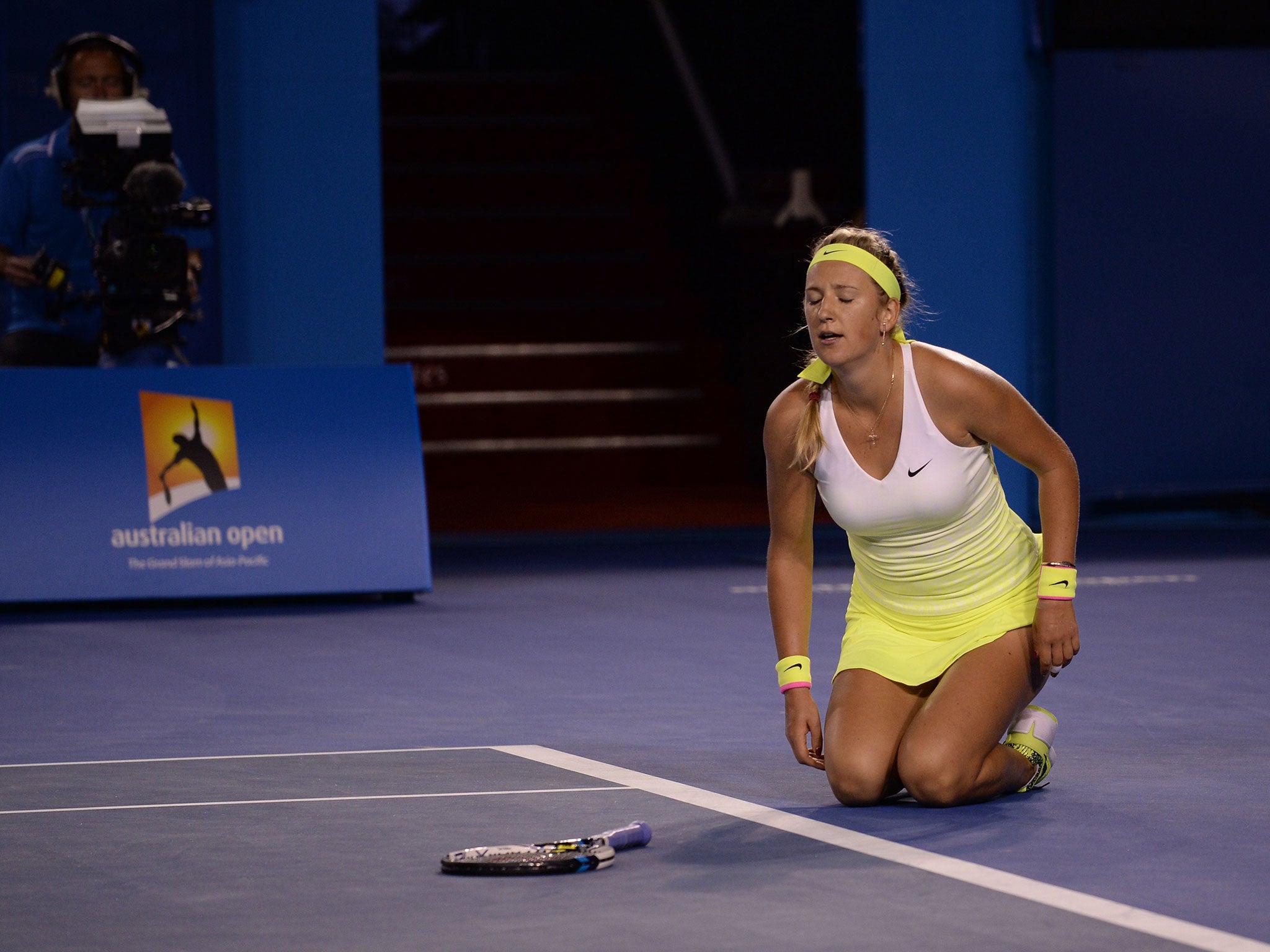 Victoria Azarenka was knocked out by Dominika Cibulkova