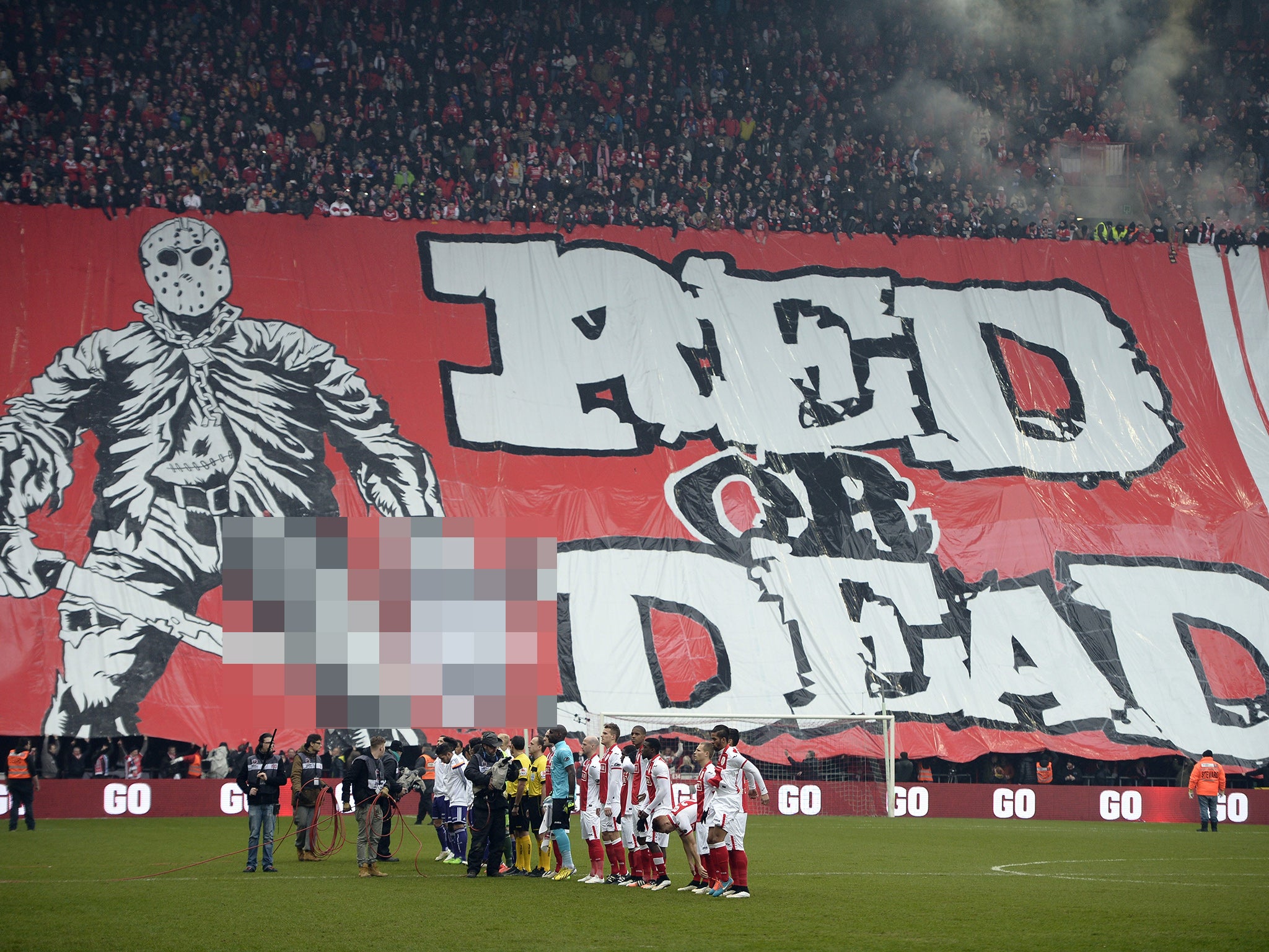 Anderlecht's supporters pictured before the start of a soccer