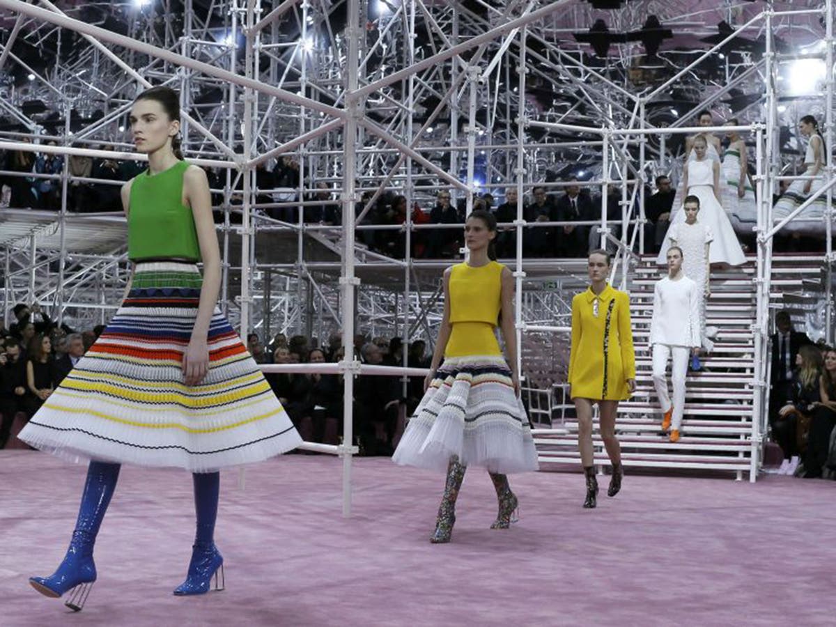 Spectacular Spring 2015 Christian Dior by Raf Simons Runway Brilliant Pink Gillet Vest Dress Coat