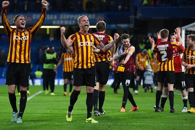 Bradford City's reward for their memorable win over Chelsea is a trip to face either Sunderland or Fulham (Getty)