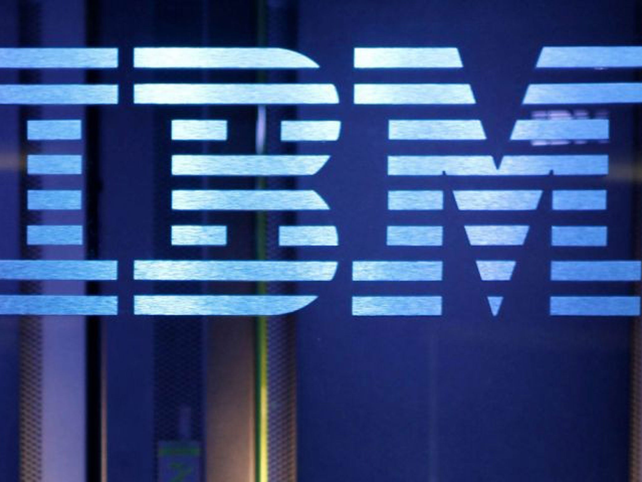 The IBM logo in Yorktown Heights, New York