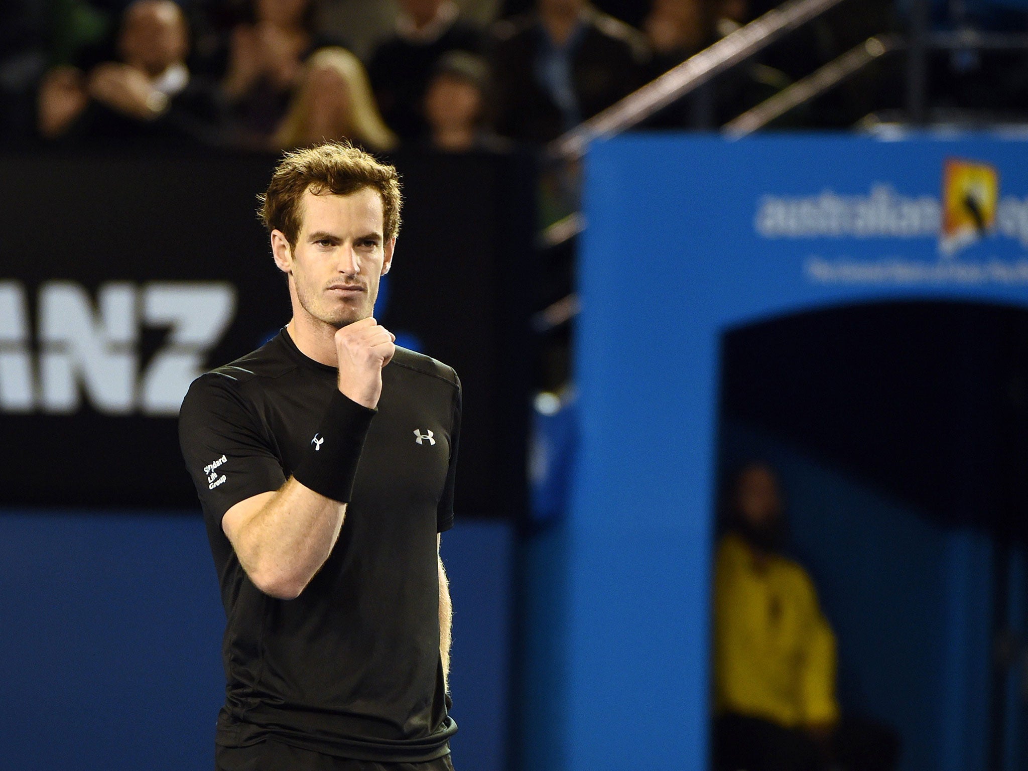 Andy Murray celebrates the victory over Nick Kyrgios in the Australian Open quarter-finals