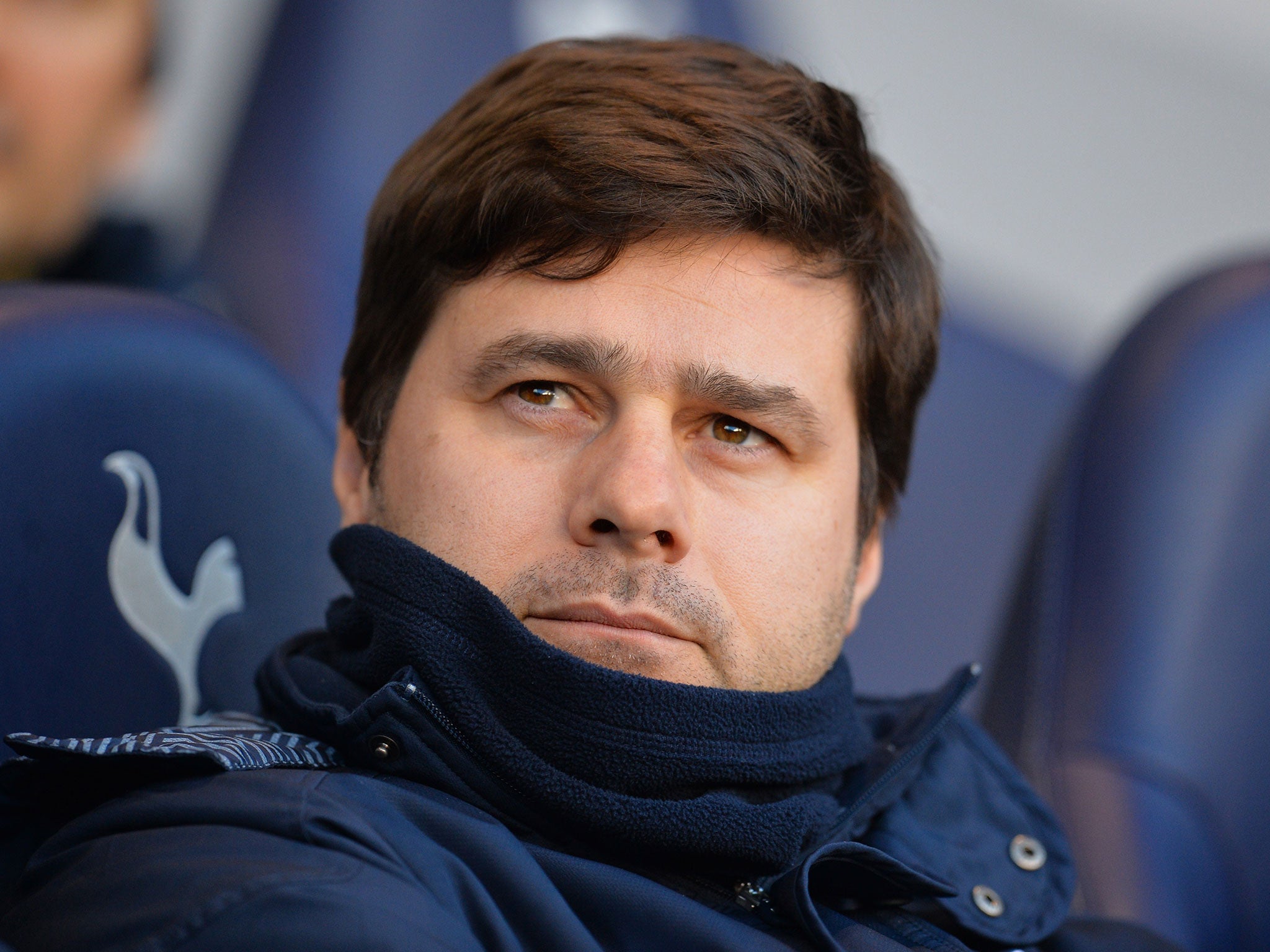 Spurs manager Mauricio Pochettino looks on from the touchline