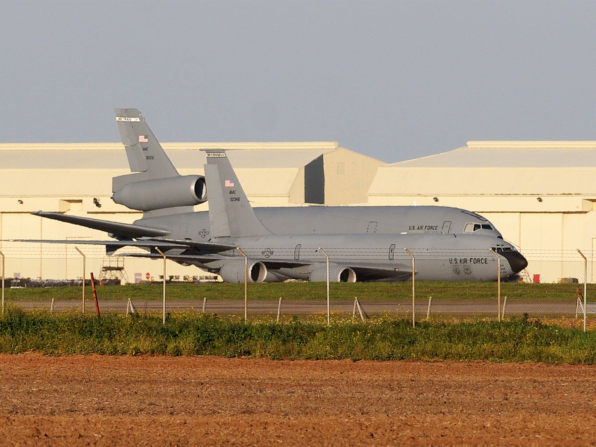 US warplanes are seen at the Moron de la Frontera air base, near Sevilla, in 2011