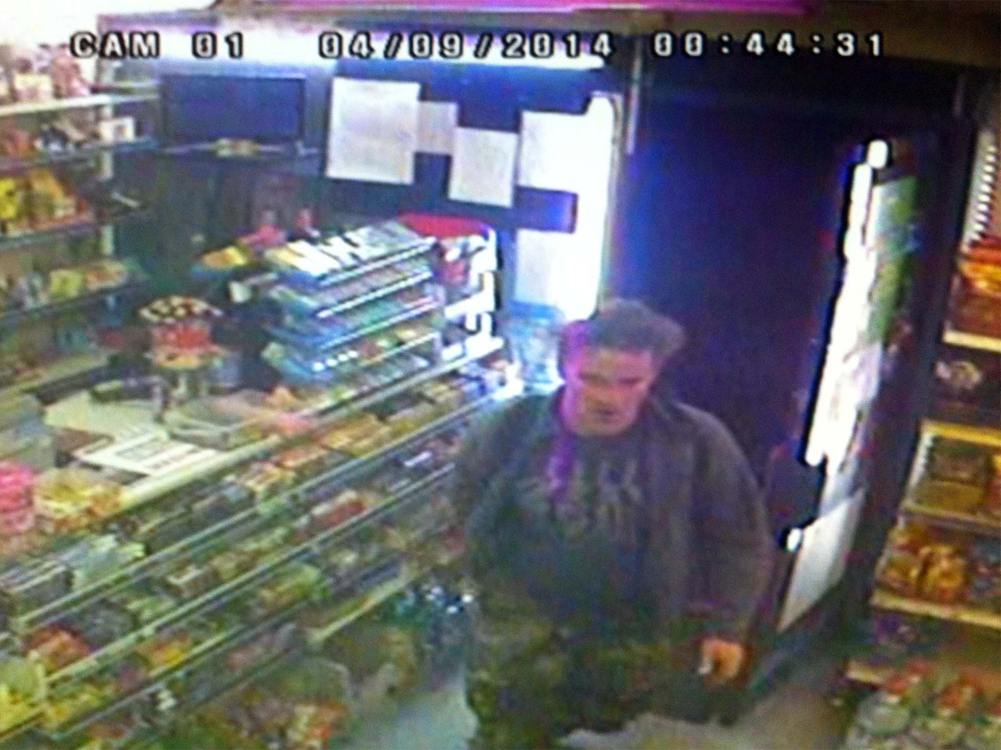 A CCTV still of Arnis Zalkalns in a west London corner shop