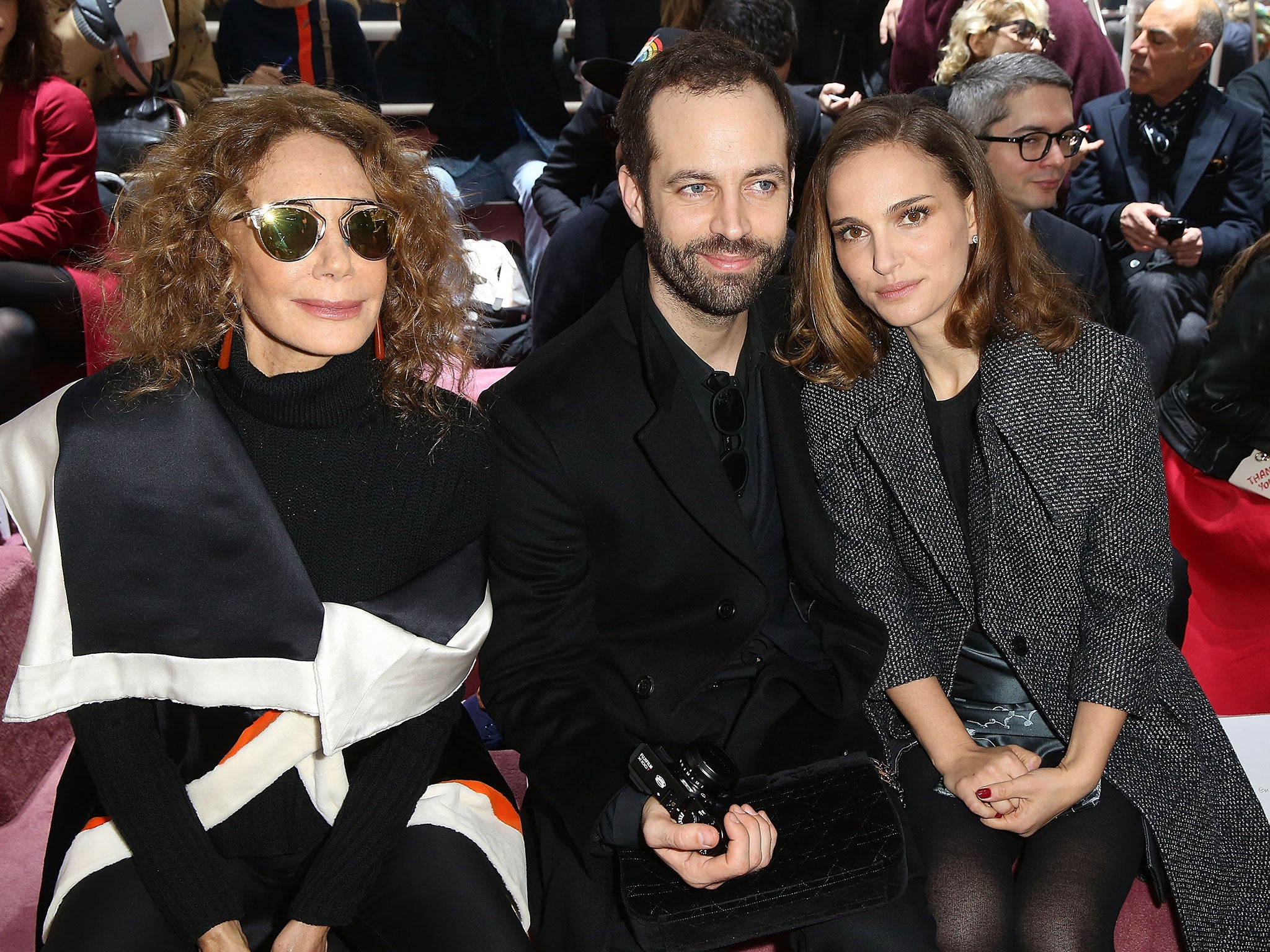 Marisa Berenson, Benjamin Millepieds and Natalie Portman attend the Christian Dior show