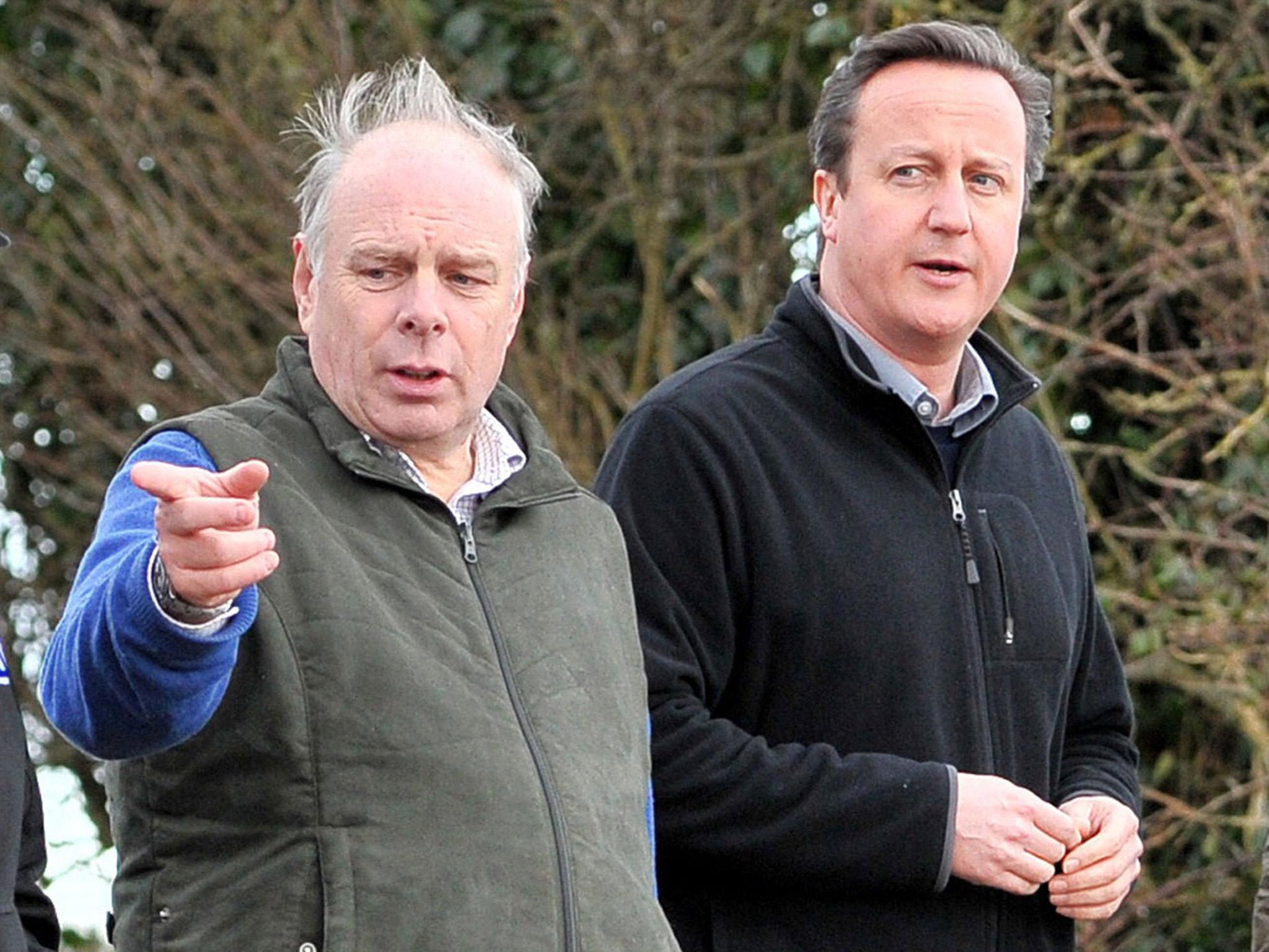 Ian Liddell-Grainger MP with the Prime Minister during a visit to the Somerset Levels last Winter