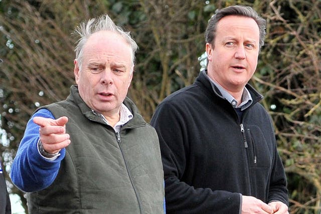 Ian Liddell-Grainger MP with David Cameron during a visit to the Somerset Levels in 2014