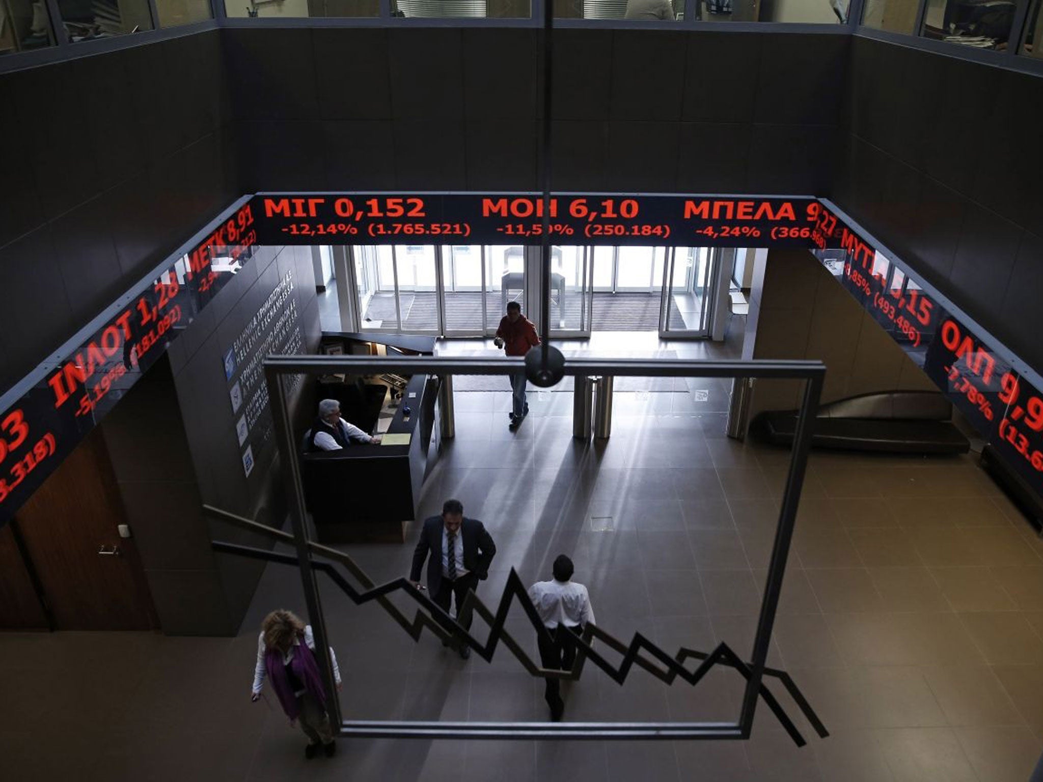 The Athens Stock Exchange yesterday; the new Prime Minister, Alexis Tsipras, has pledged to avoid a clash with creditors