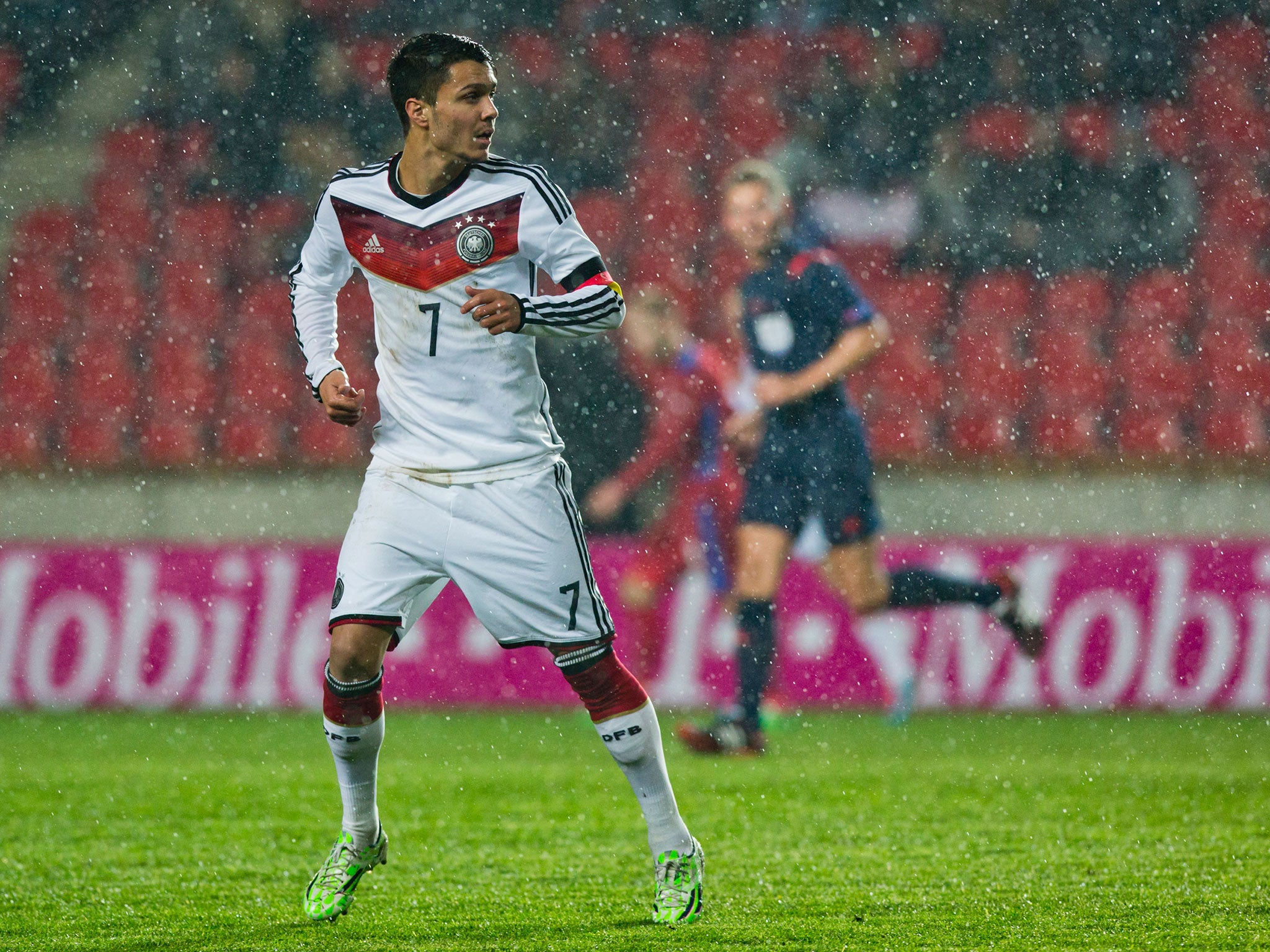 Leonardo Bittencourt of Germany in action during the international friendly match between U21 Czech Republic and U21 Germany on November 18, 2014