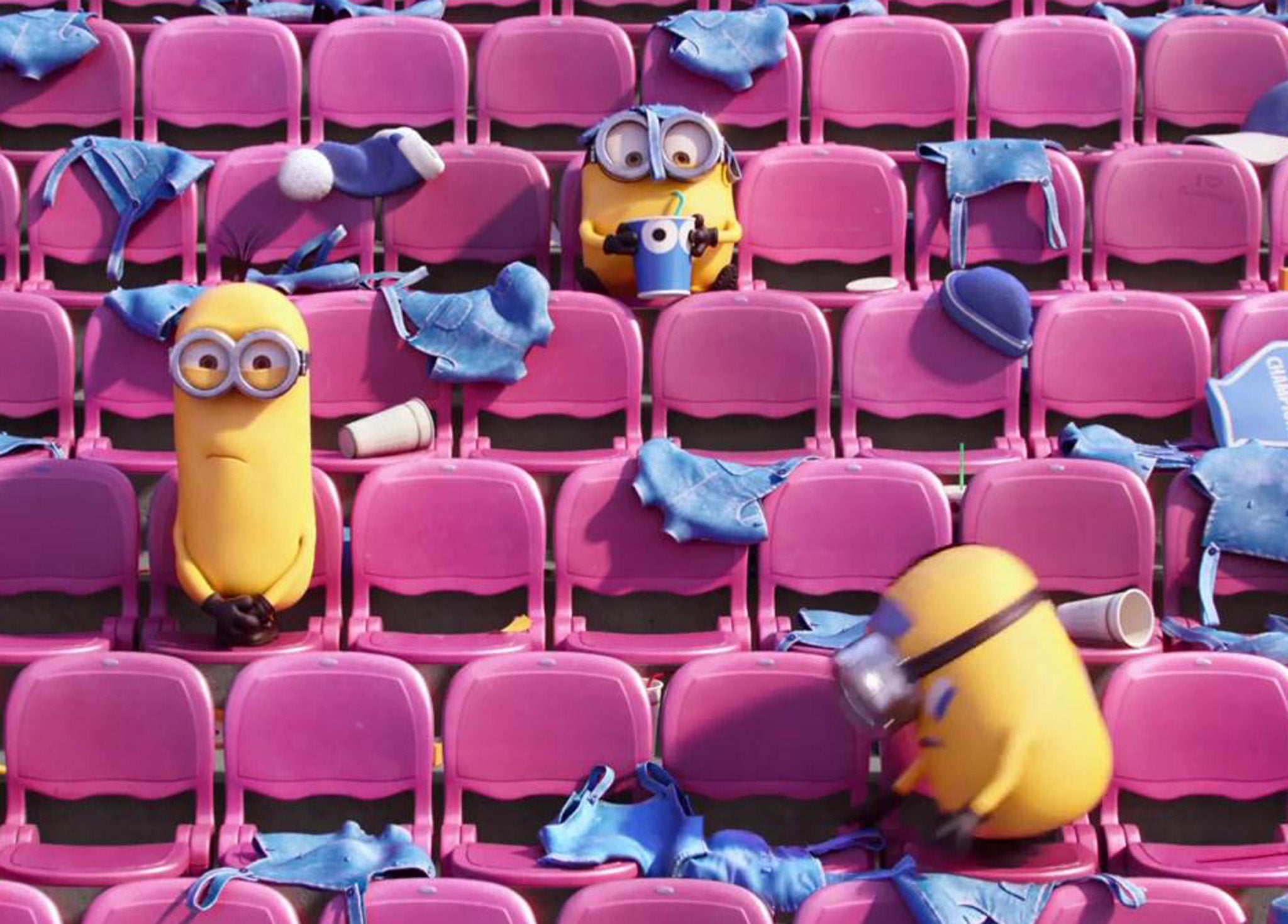 Minions blinded by Super Bowl fun somehow manage to lose their clothes