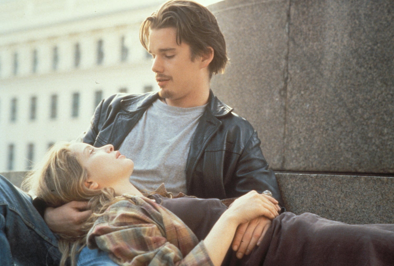 Ethan Hawke and Julie Delpy in Richard Linklater's 1995 romantic drama Before Sunrise
