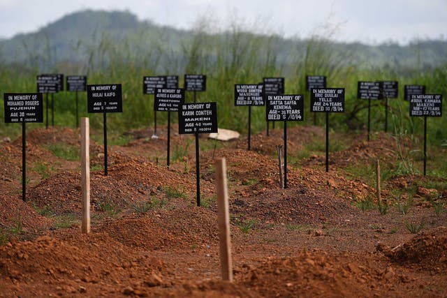 A graveyard for victims of Ebola in Sierra Leone