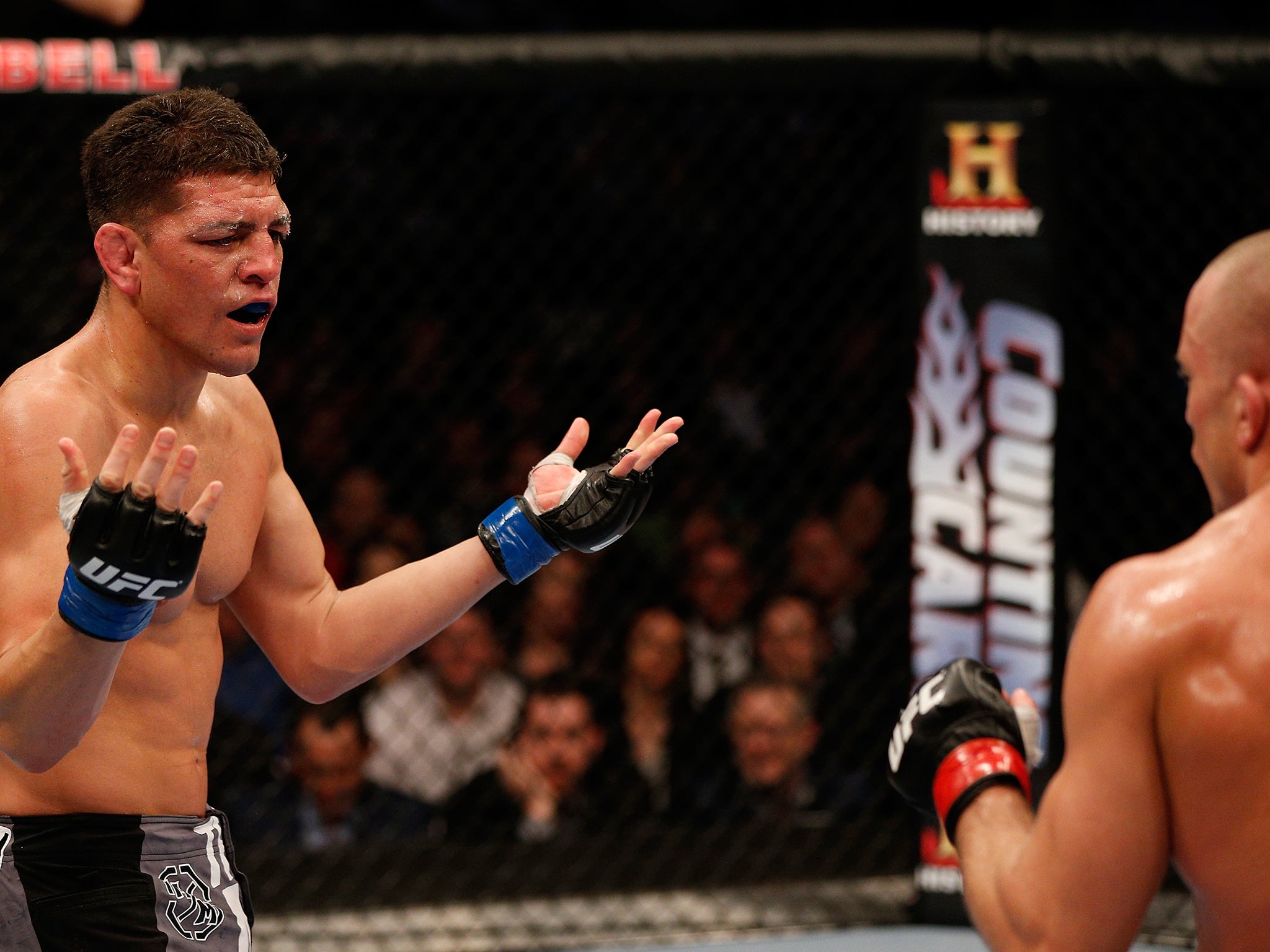 Diaz in his fight vs Georges St-Pierre (pic: Josh Hedges / Zuffa LLC)