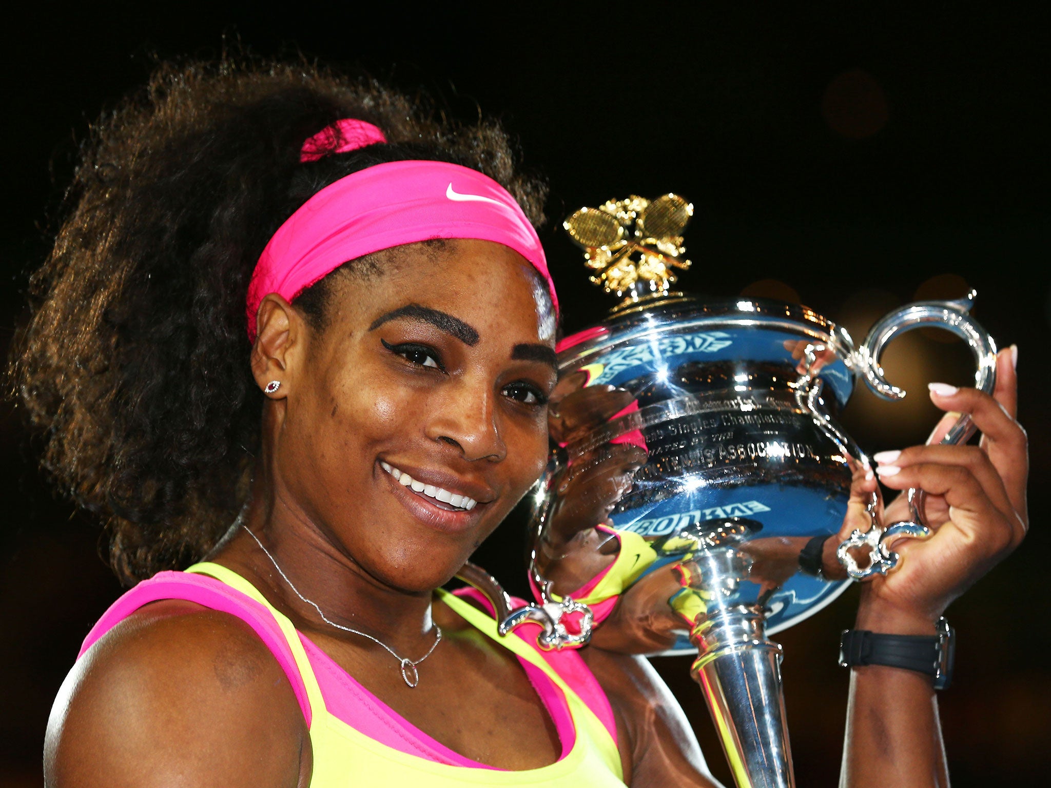 Serena Williams holds the Australian Open title
