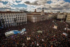 Huge crowds rally in Madrid to support Spanish leftist party