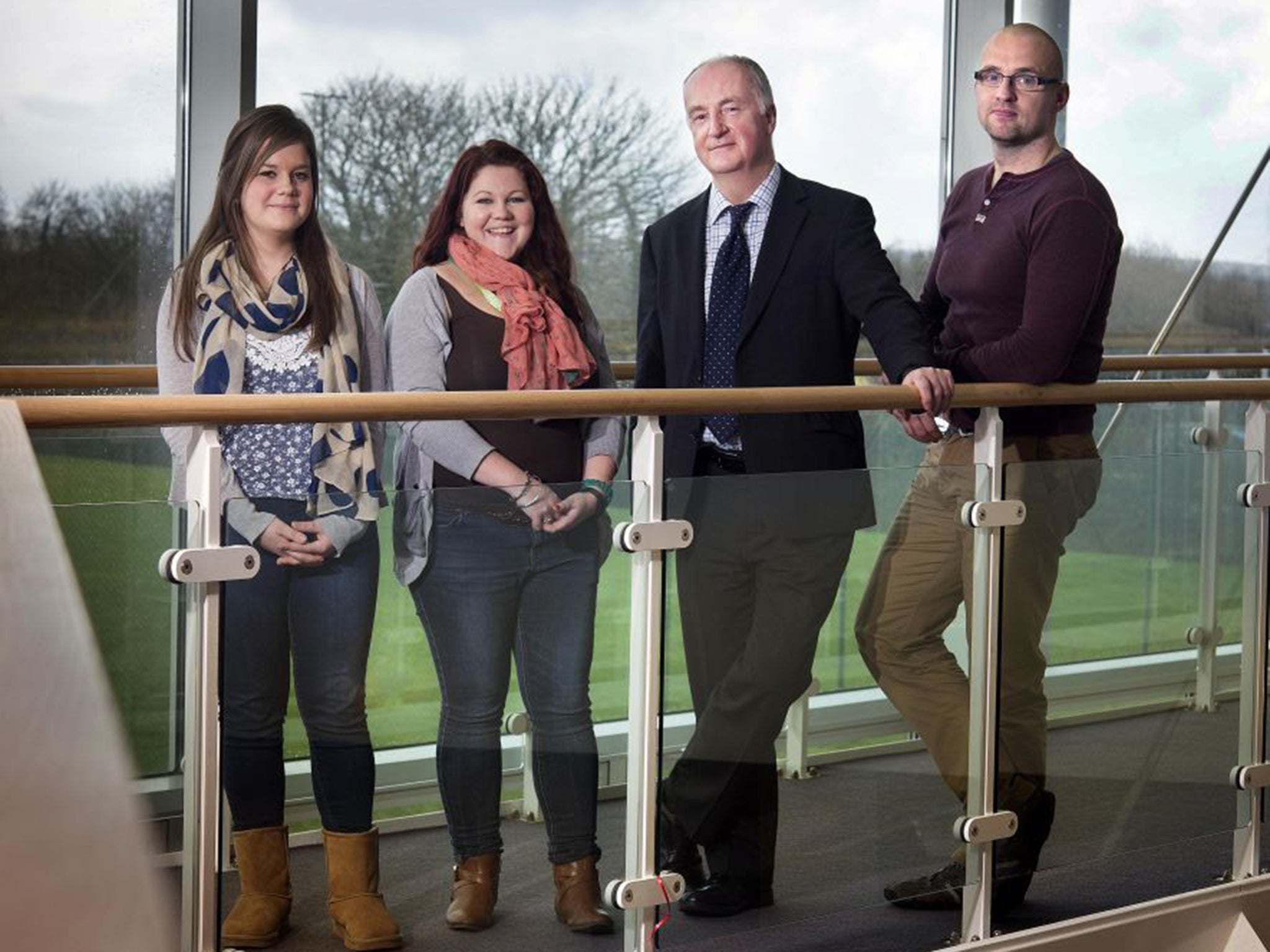 David Walrond, the principal of Truro and Penwith, with his students (Apex)