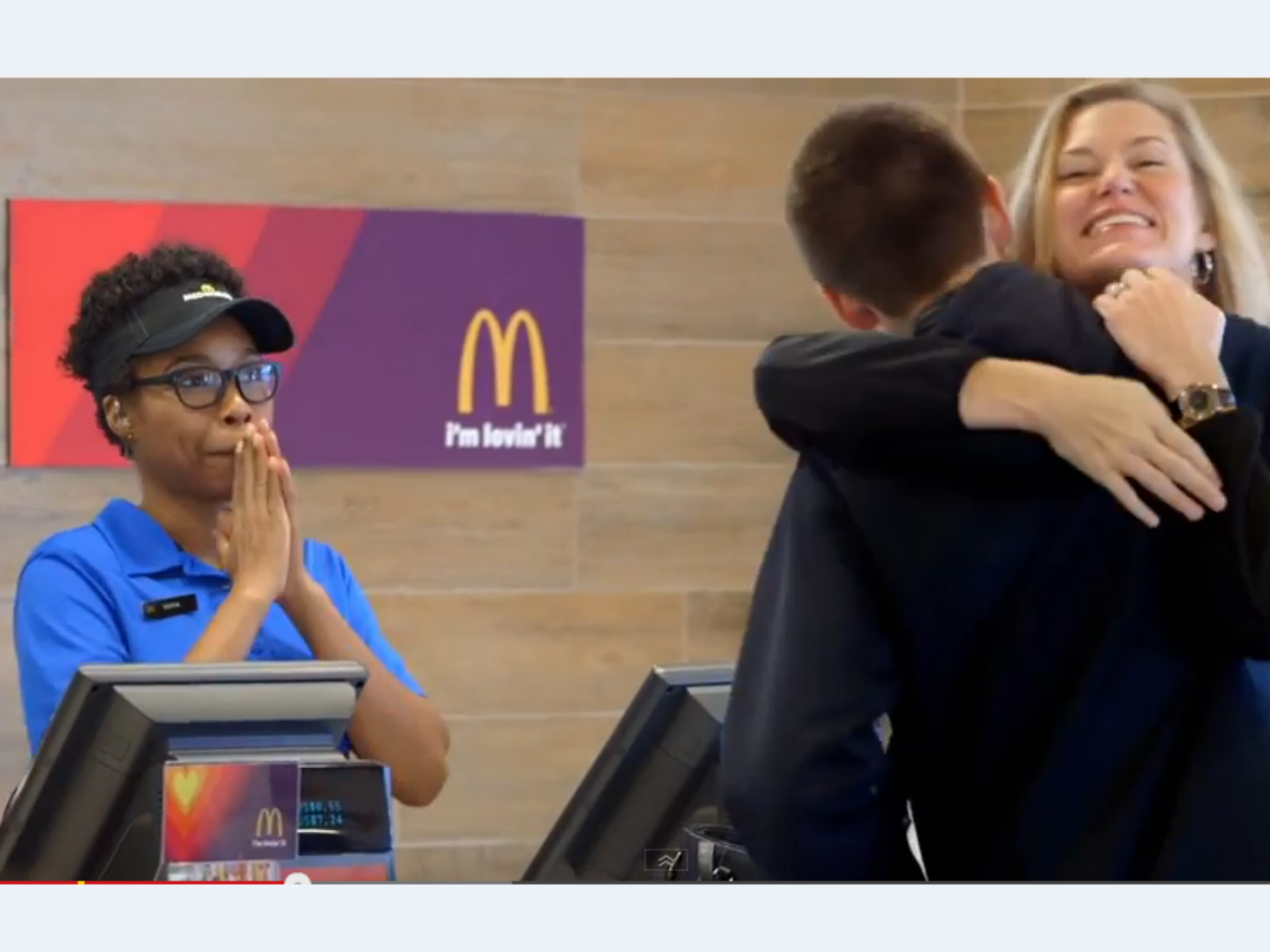 The ad which will run in the Super Bowl shows happy McDonald's customers paying for their meals in love