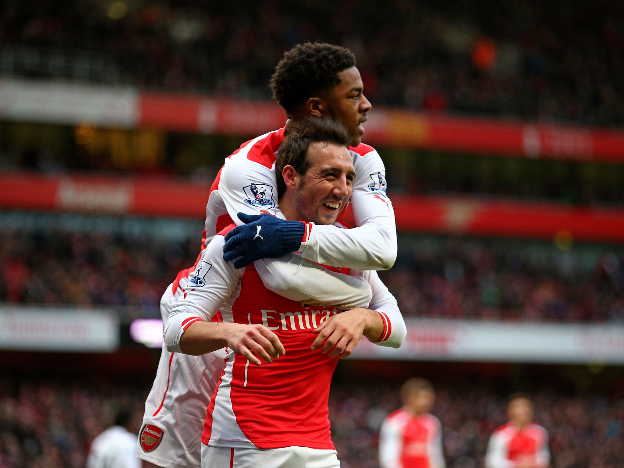 Santi Cazorla celebrates Arsenal's fourth