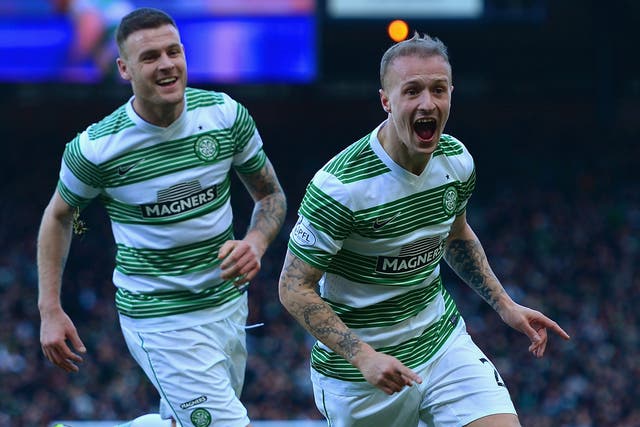 Leigh Griffiths (right) celebrates opening the scoring