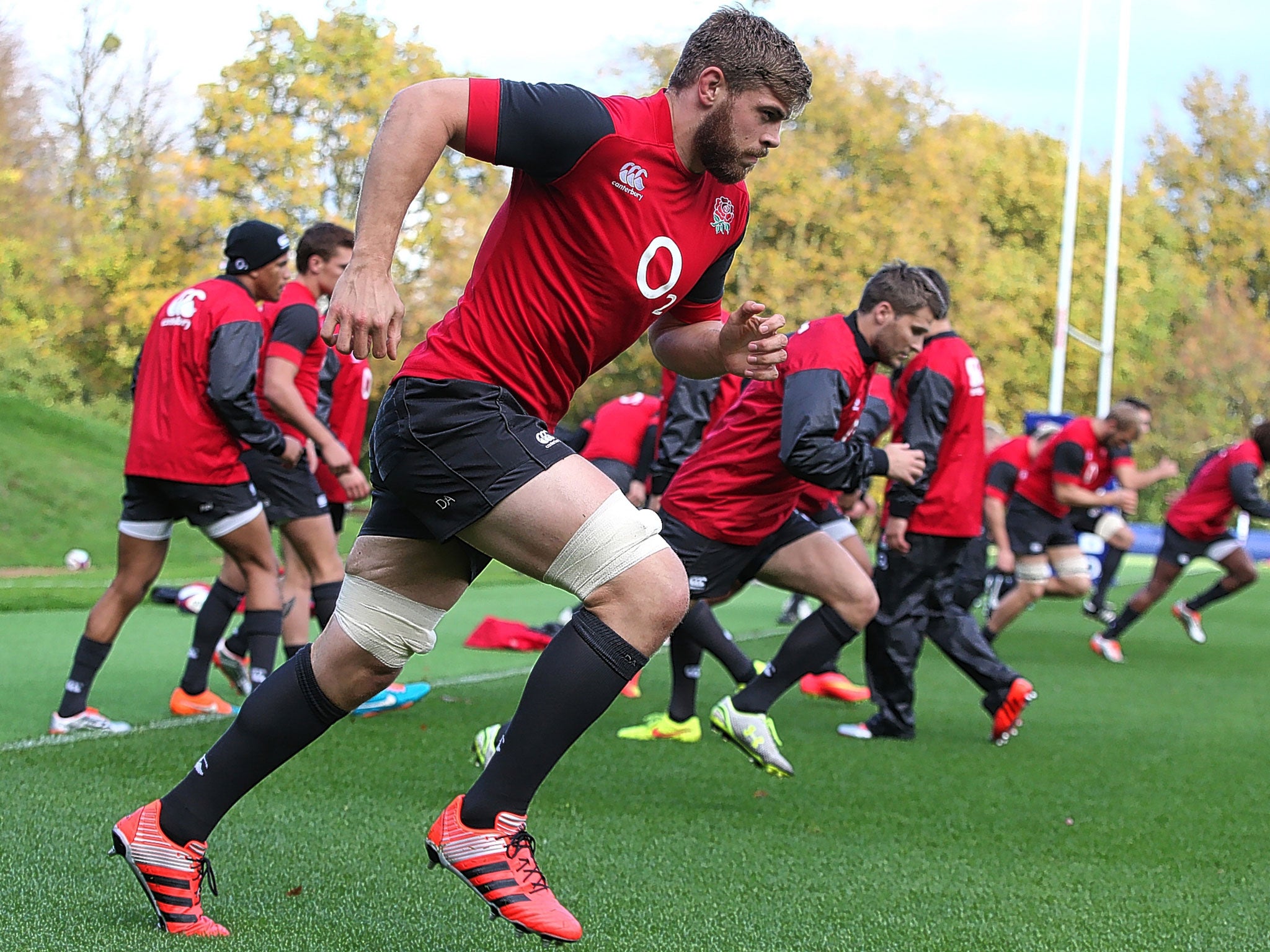 Dave Attwood during an England training session at Pennyhill Park