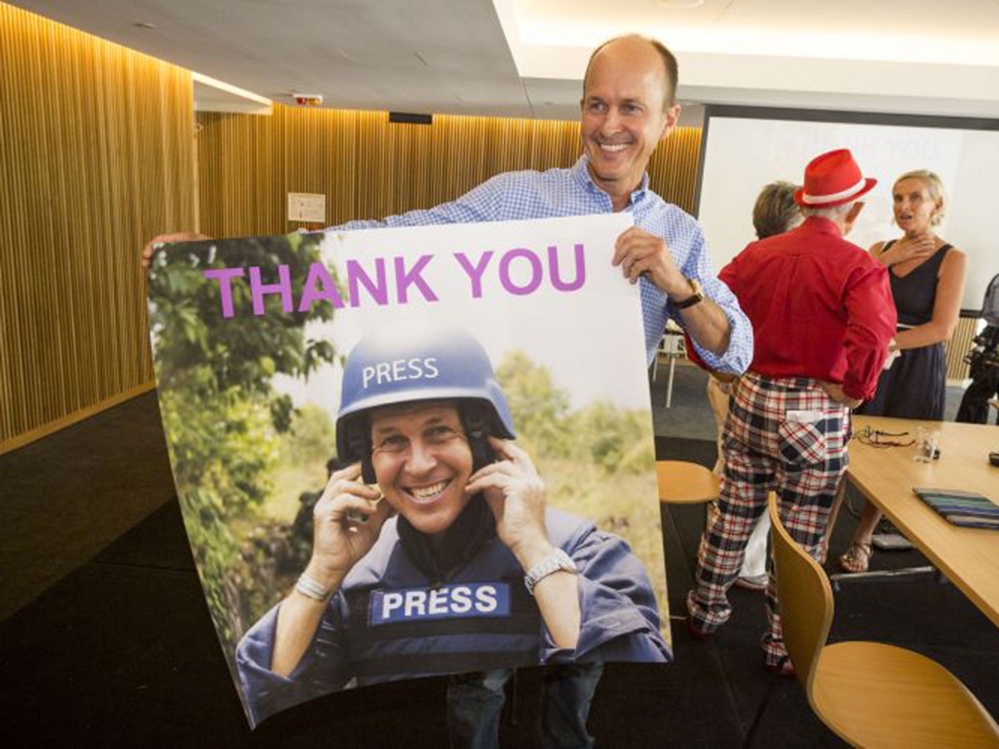 Andrew Greste, brother of Peter Greste, after the latter's release