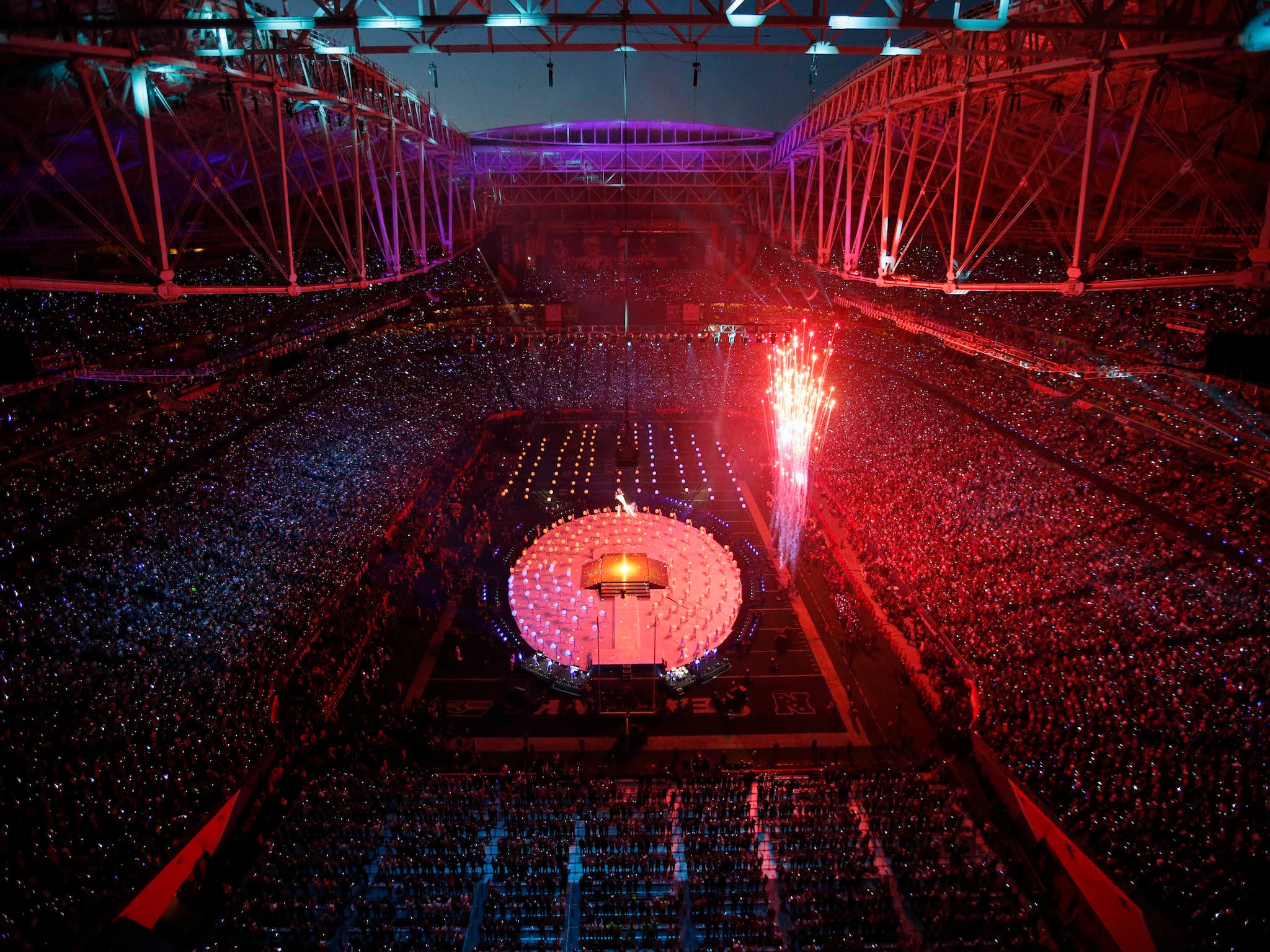 Katy Perry received a roaring reception during the halftime show in Arizona