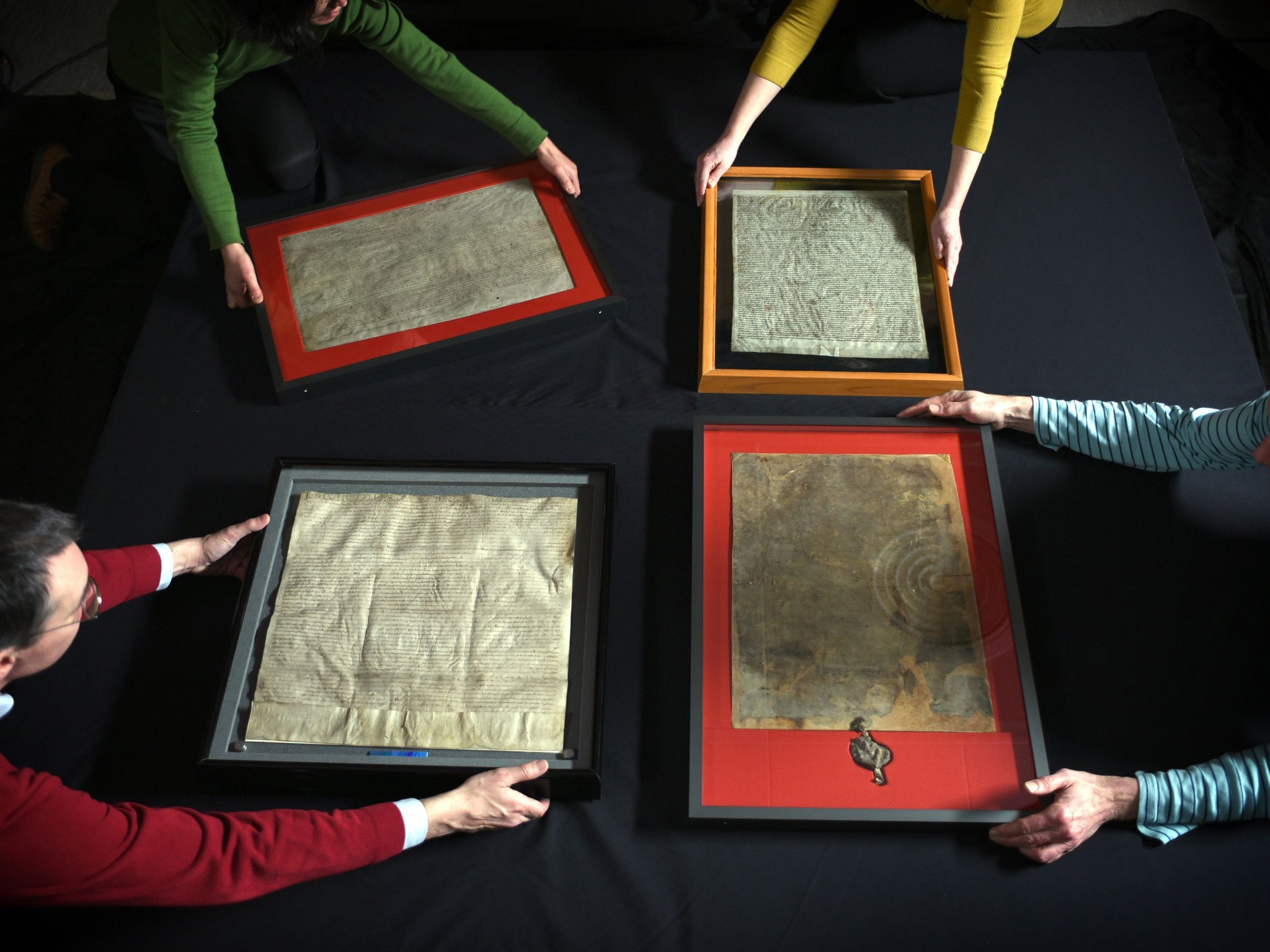 The four original surviving copies of the Magna Carta are brought together for the first time