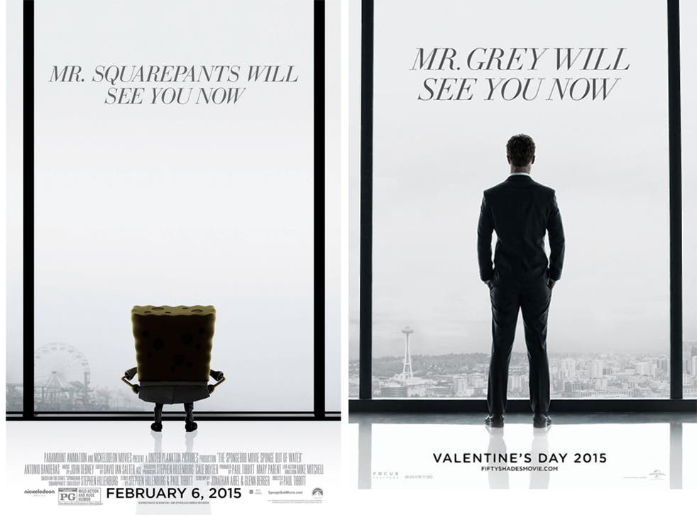 SpongeBob Squarepants spoofs the Fifty Shades of Grey poster