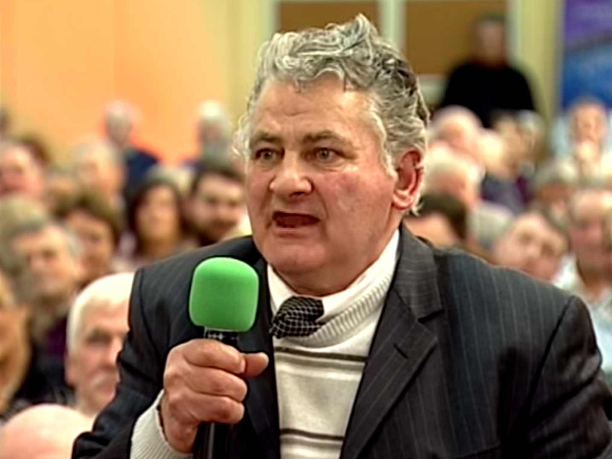Michael O'Leary takes the microphone