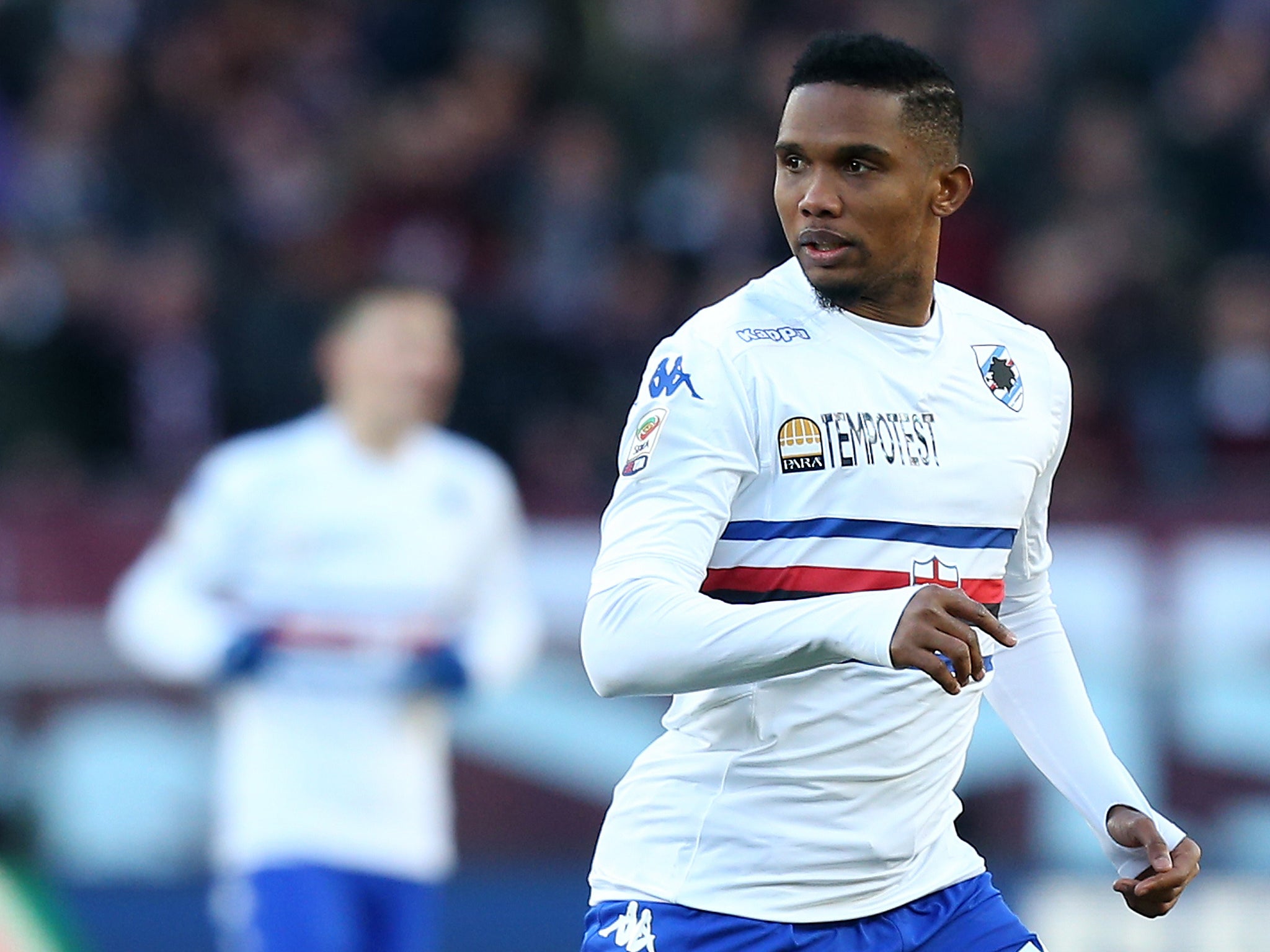 Samuel Eto'o in action for Sampdoria