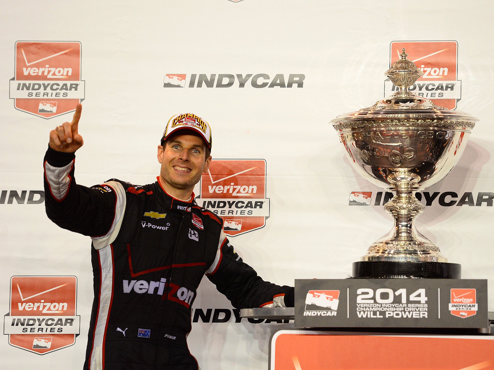 Will Power celebrates winning last season's IndyCar championship