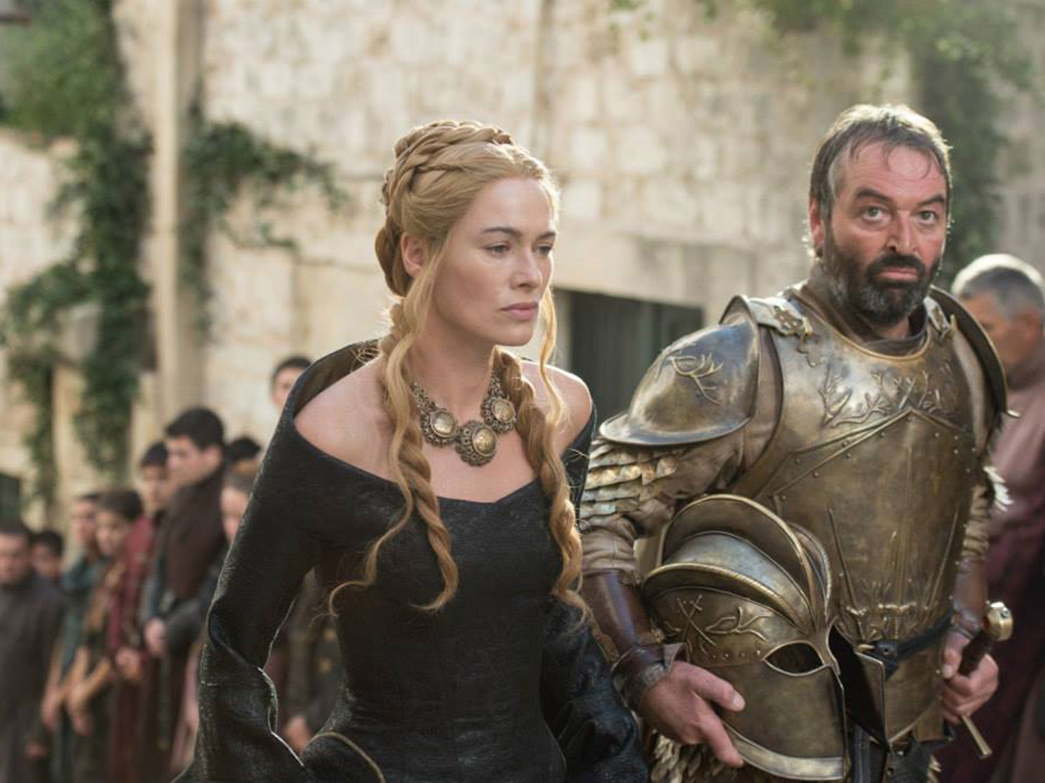 Lena Headey looks very serious as Cersei Lannister in Game of Thrones