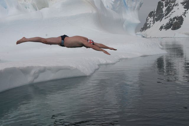 Lewis Pugh completed a number of long-distance swims in the Ross Sea