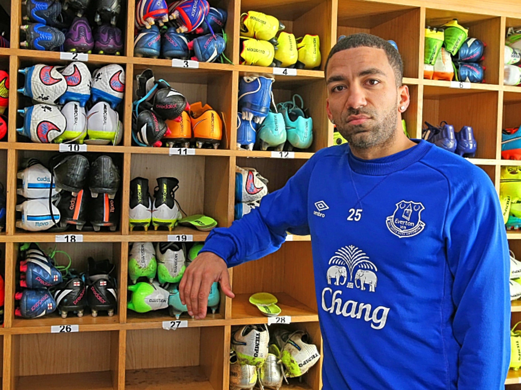 Aaron Lennon doesn't do smiles for the camera