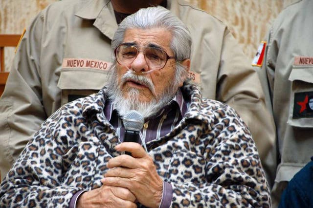 Tijerina in 2012 addressing a meeting at the New Mexico state house in Santa Fe