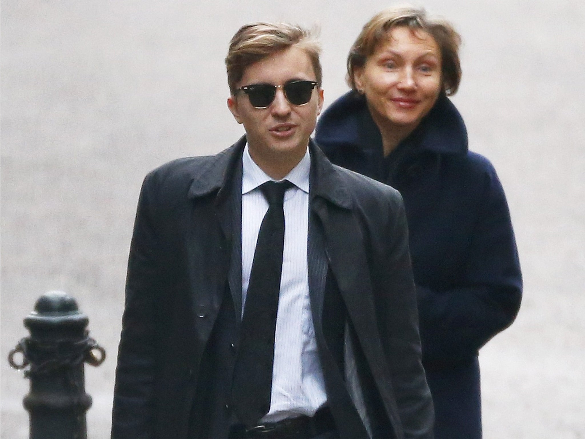 Anatoly Litvinenko, son of the murdered KGB agent, with his mother Marina at the High Court in London