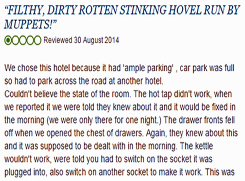 Just one of many bad reviews that can be found on TripAdvisor