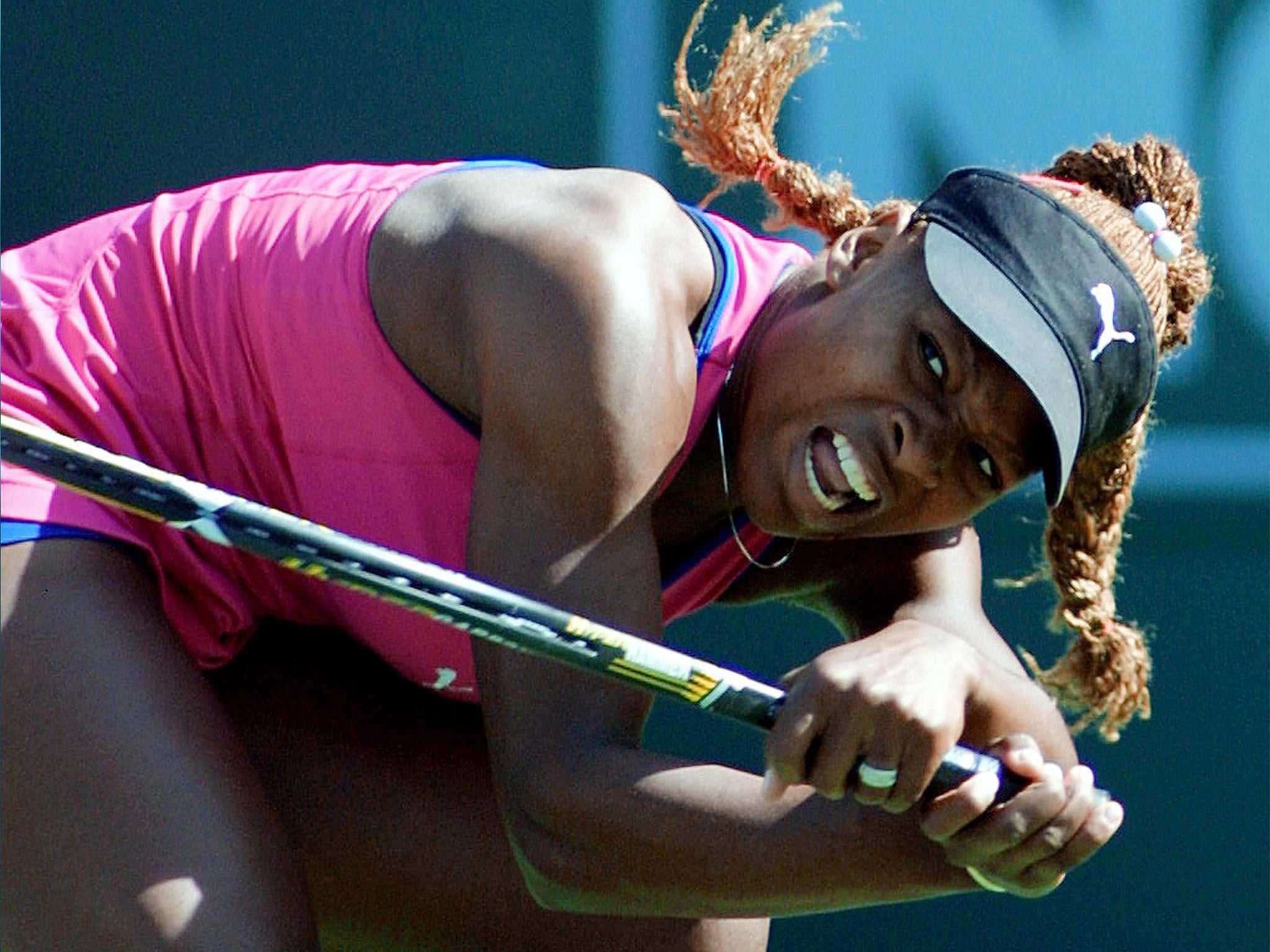 Serena Williams at her last match at Indian Wells in 2001