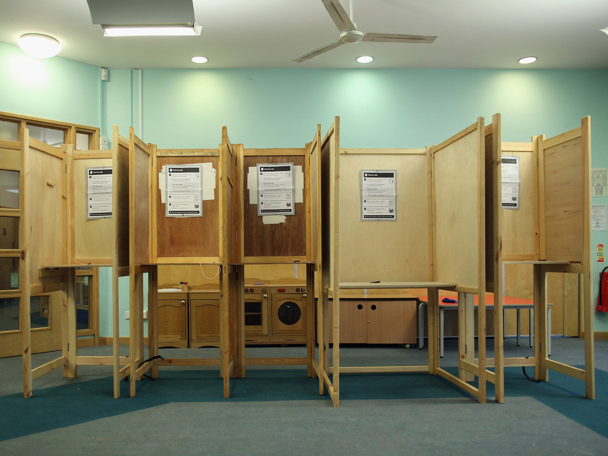 Empty polling booths; young people are increasingly disenfranchised with politics, research suggests (Getty)