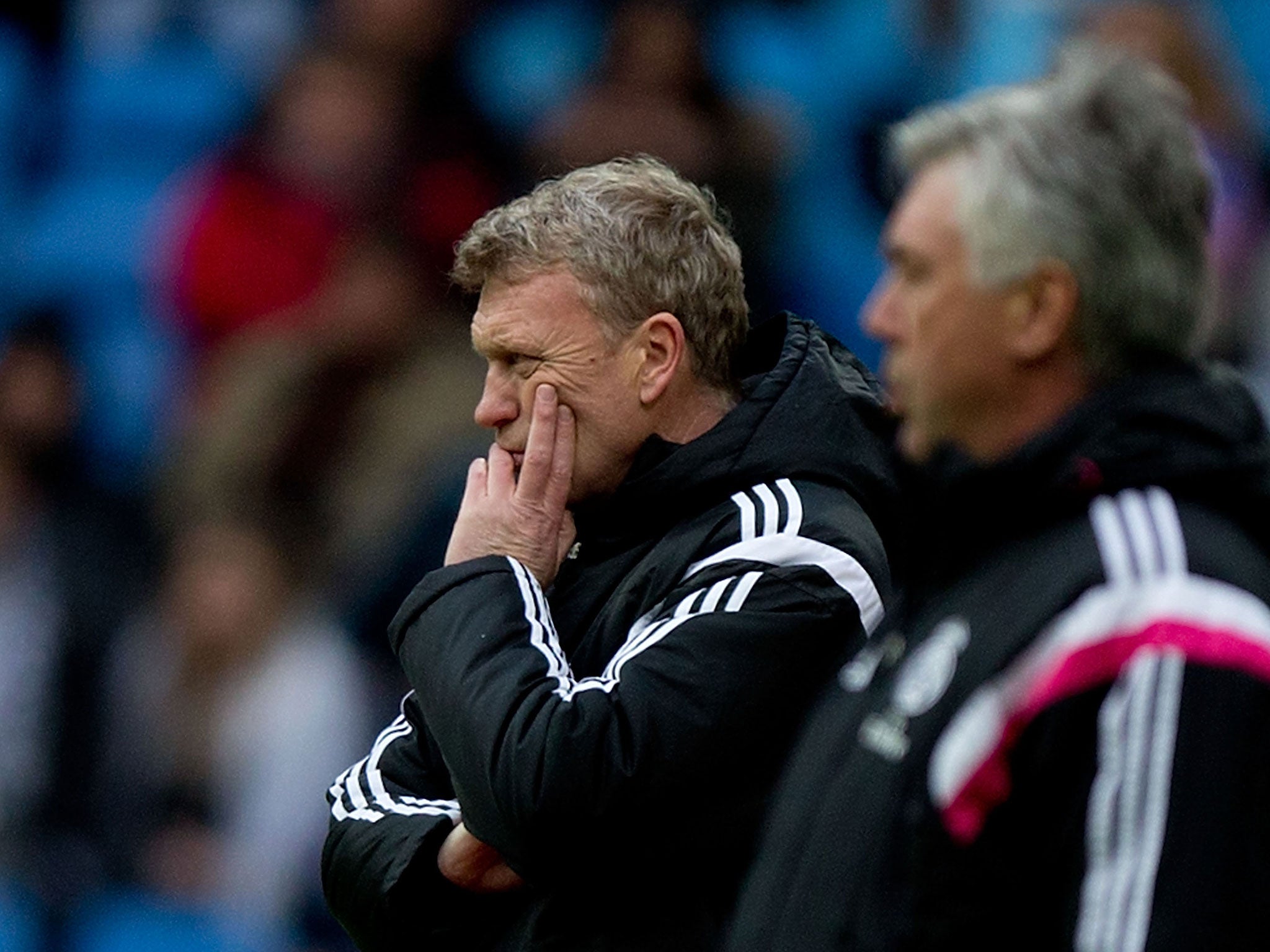 Rel Sociedad manager Moyes and Real Madrid manager Ancelotti