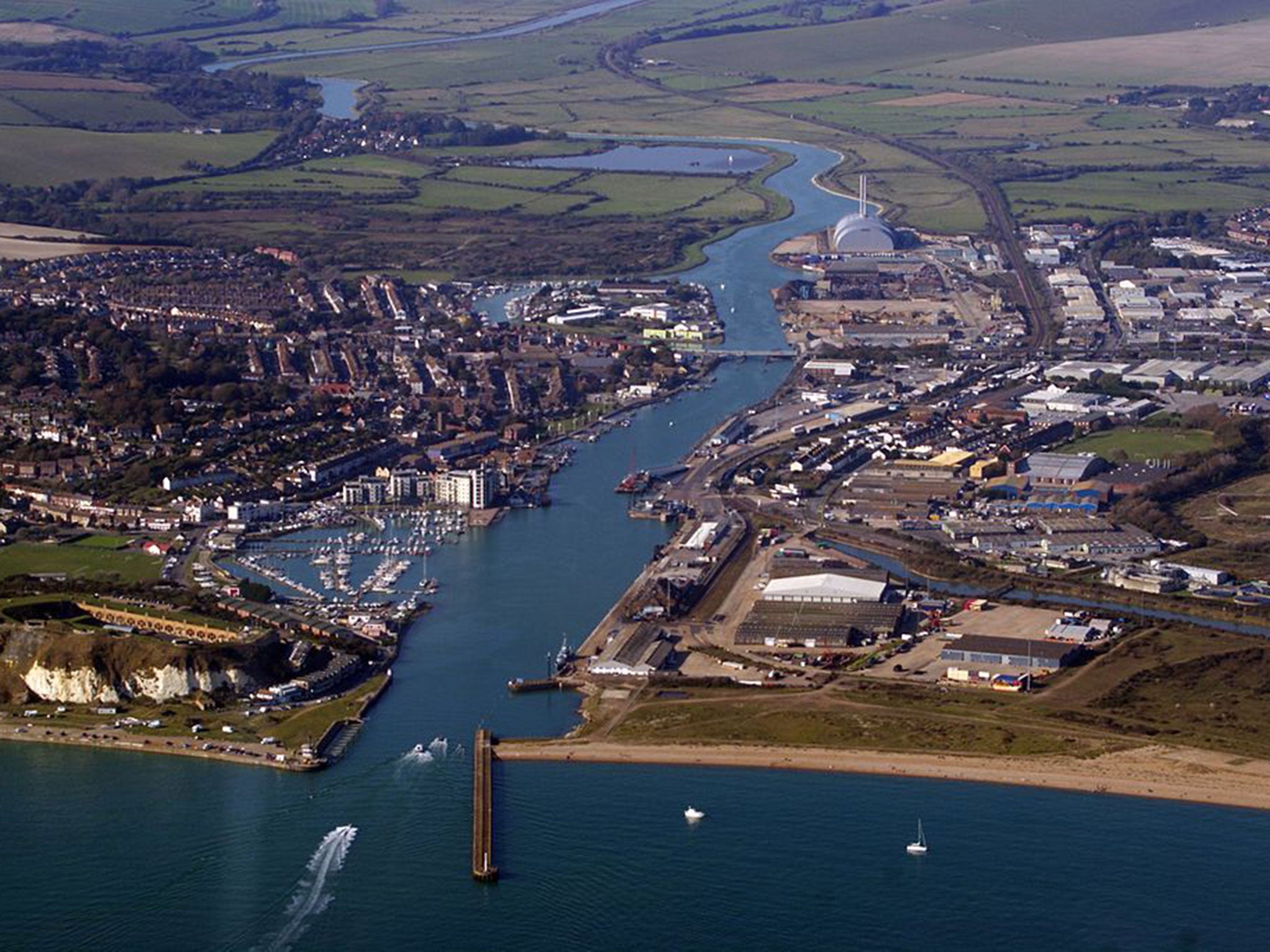 The River Ouse in Newhaven, where a man tried to take his life